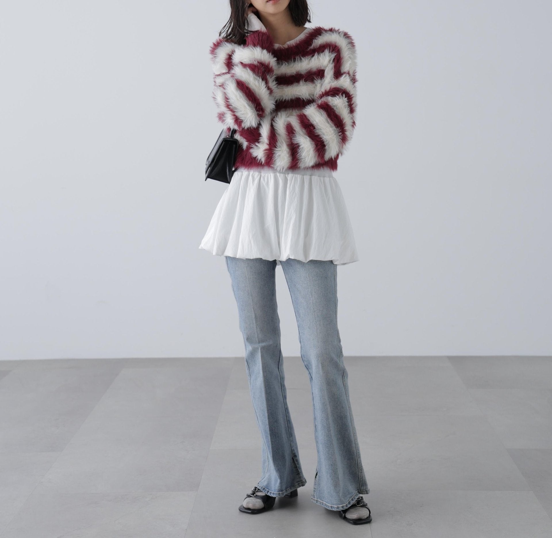 長袖裾フリルカットソー バルーン2