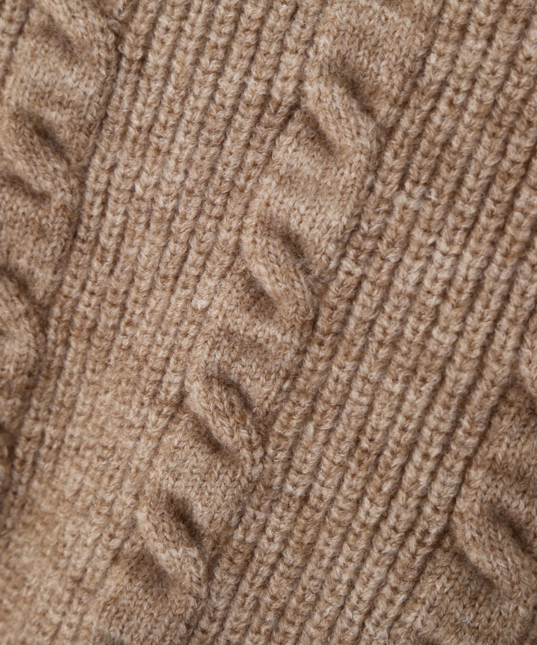 ケーブルニットカーデ×ワンピースセット ベージュ