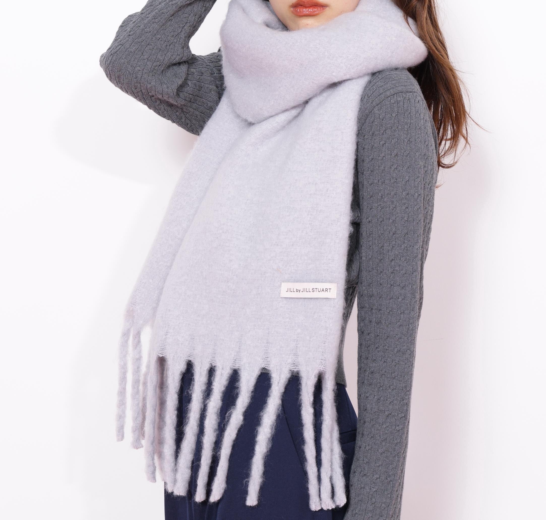 ループヤーンフラッフィーストール グレー