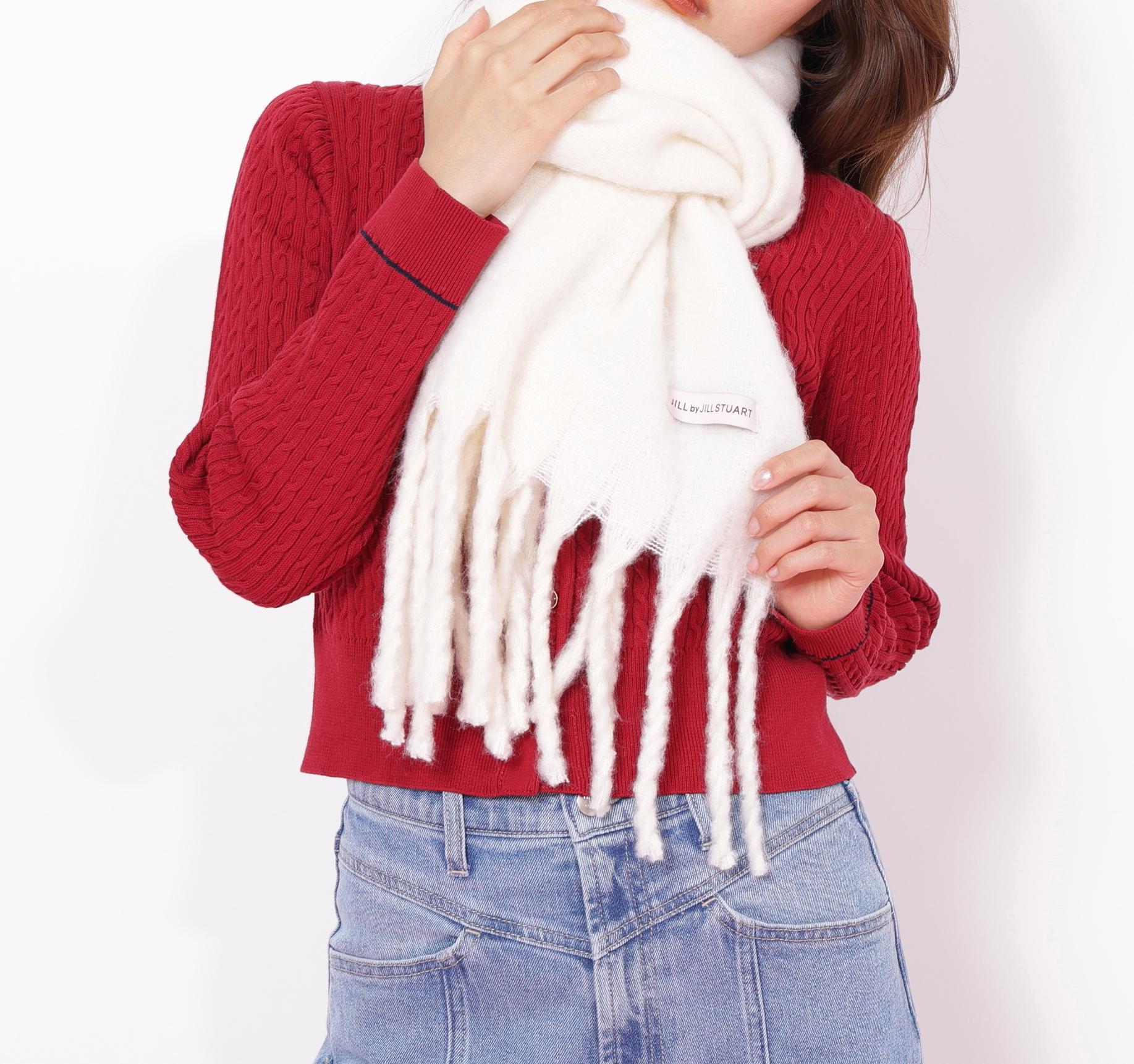 ループヤーンフラッフィーストール ホワイト