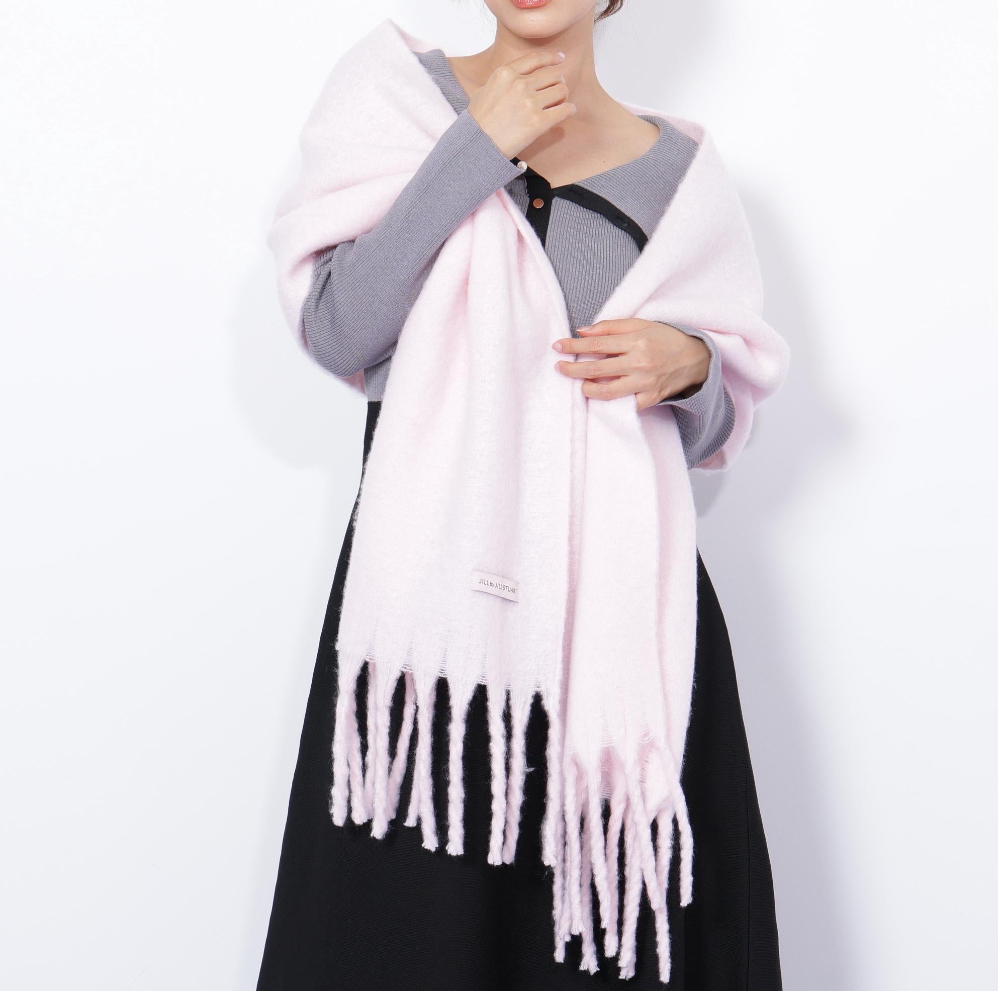 ループヤーンフラッフィーストール ピンク