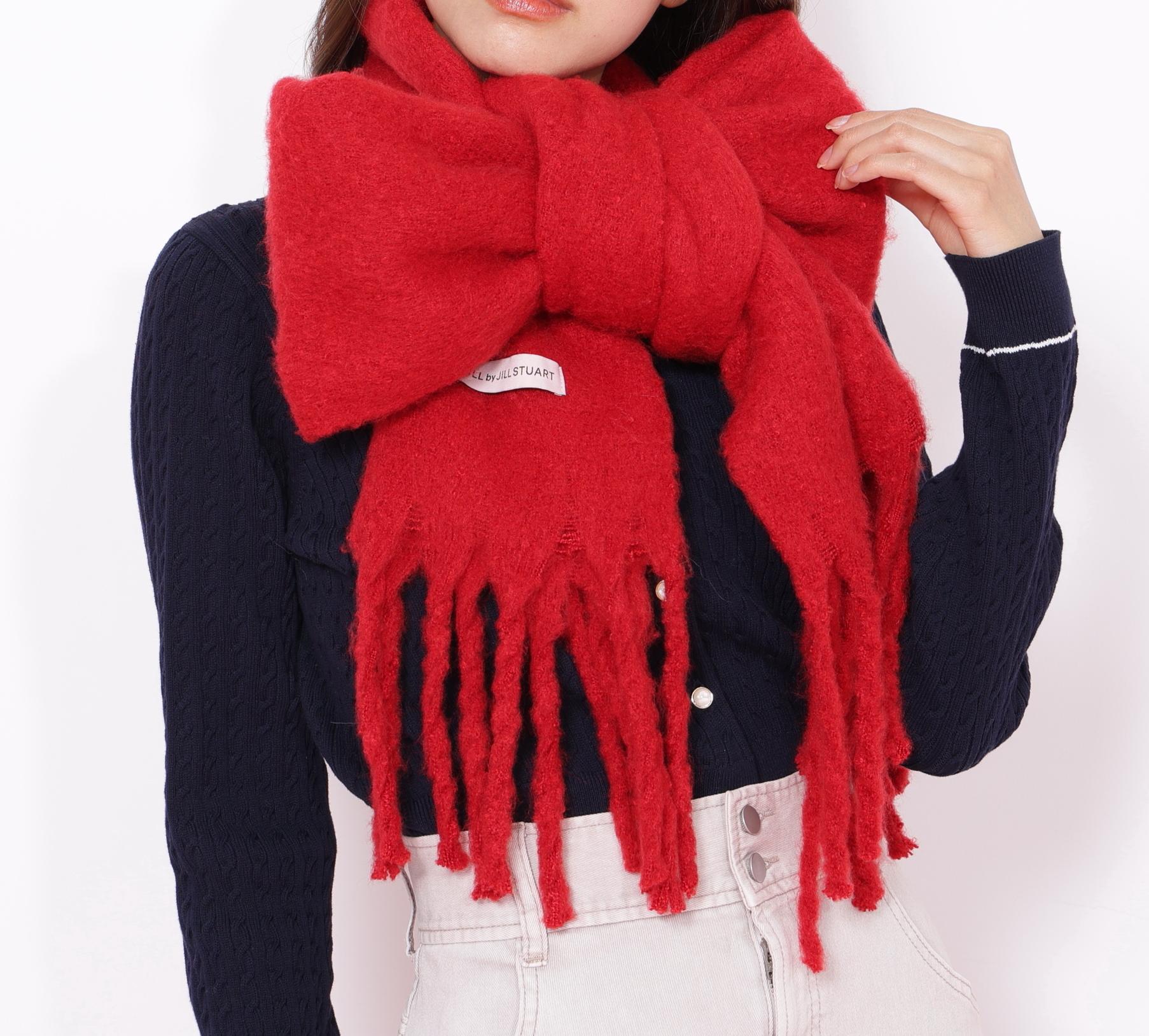 ループヤーンフラッフィーストール レッド