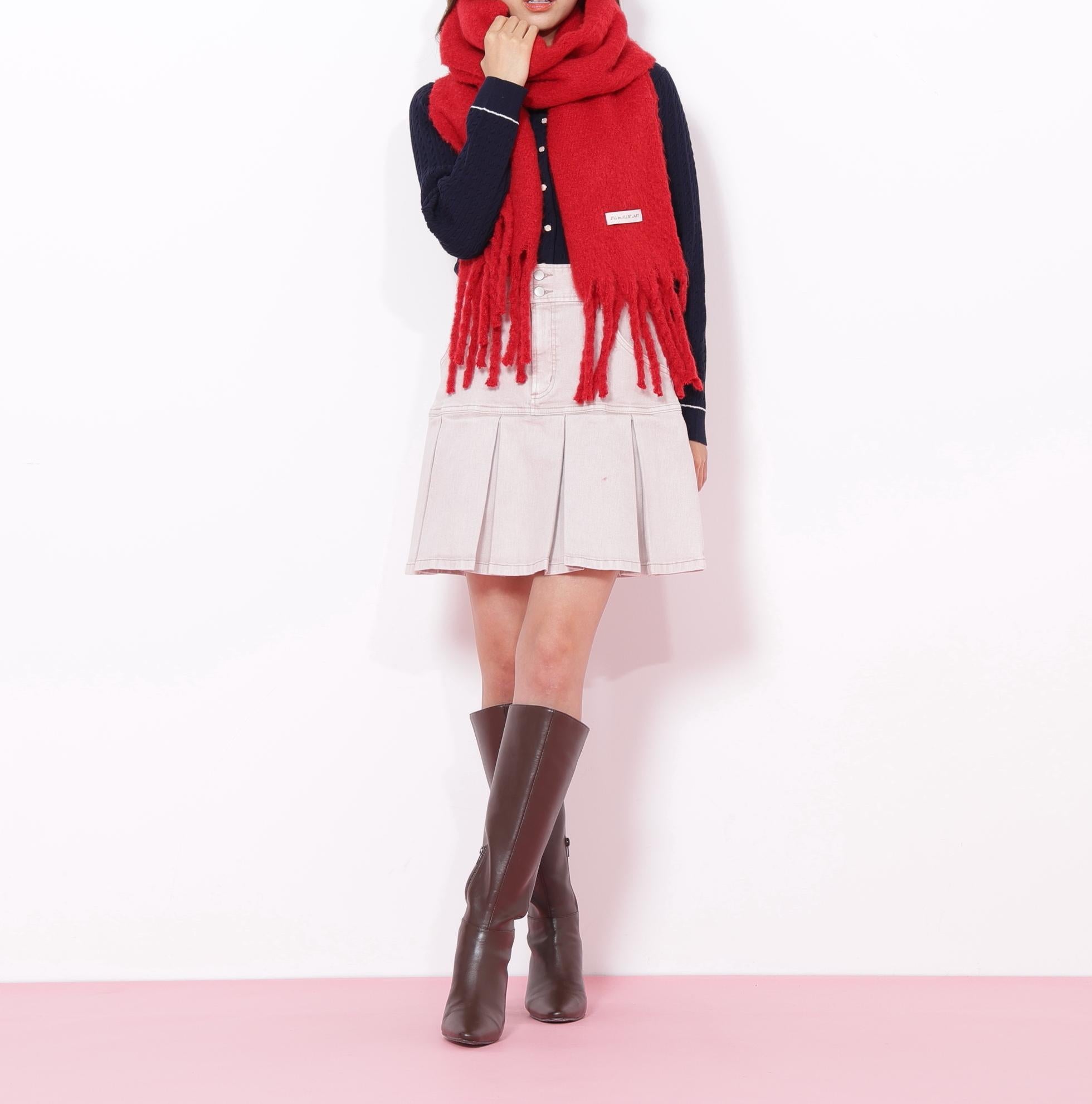 ループヤーンフラッフィーストール レッド