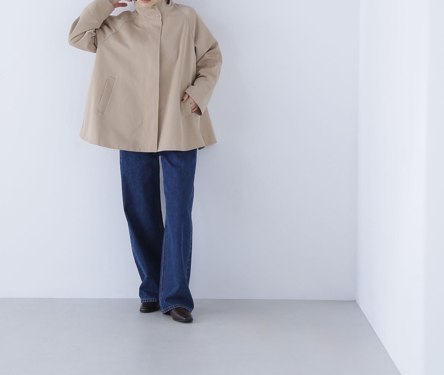スタンドネックテントラインブルゾン ベージュ