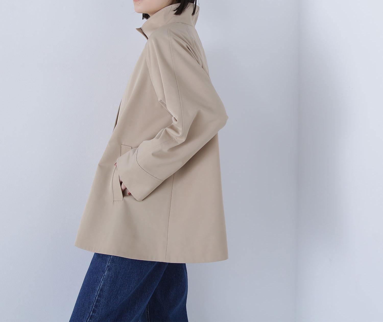 スタンドネックテントラインブルゾン ベージュ