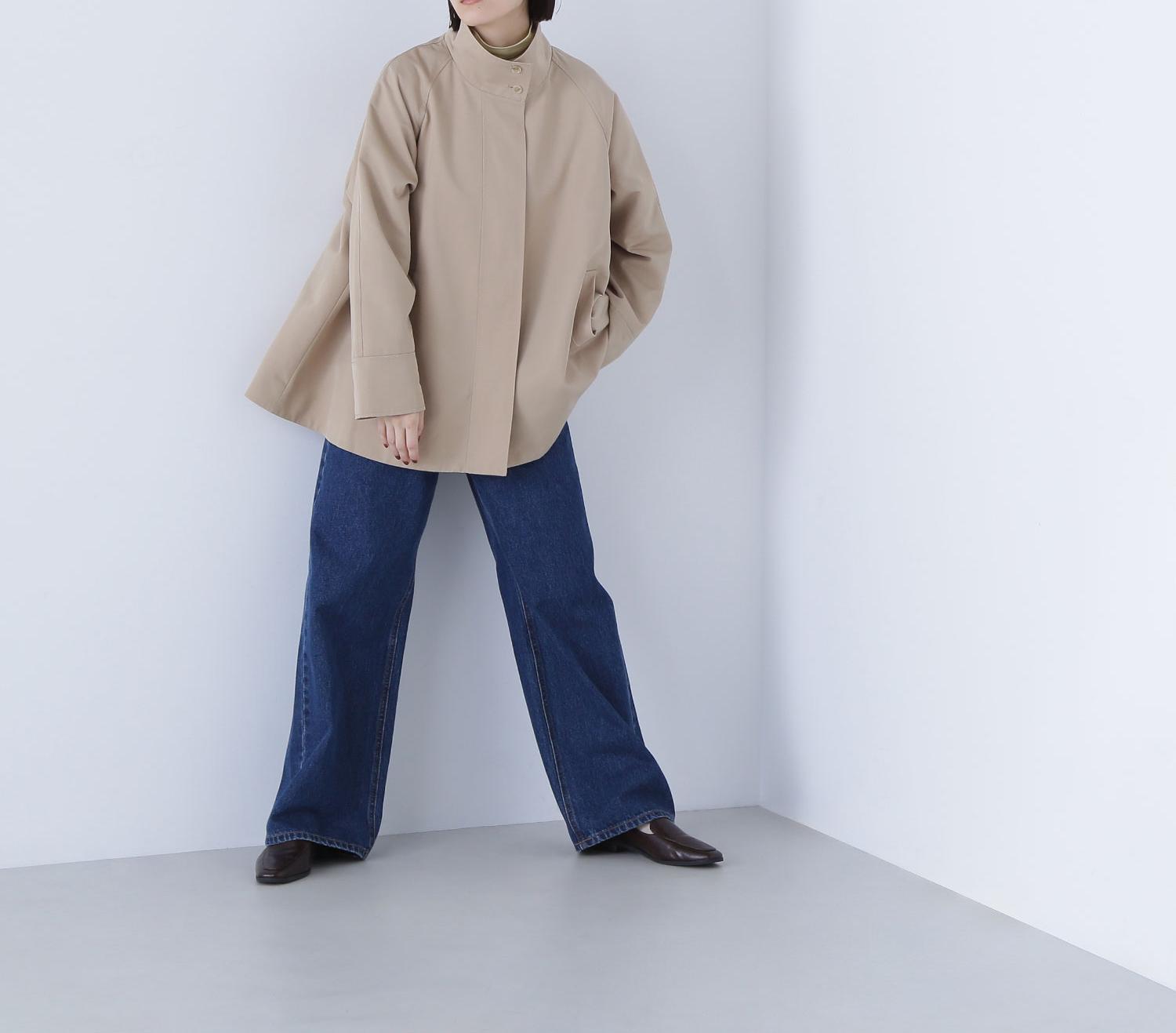 スタンドネックテントラインブルゾン ベージュ