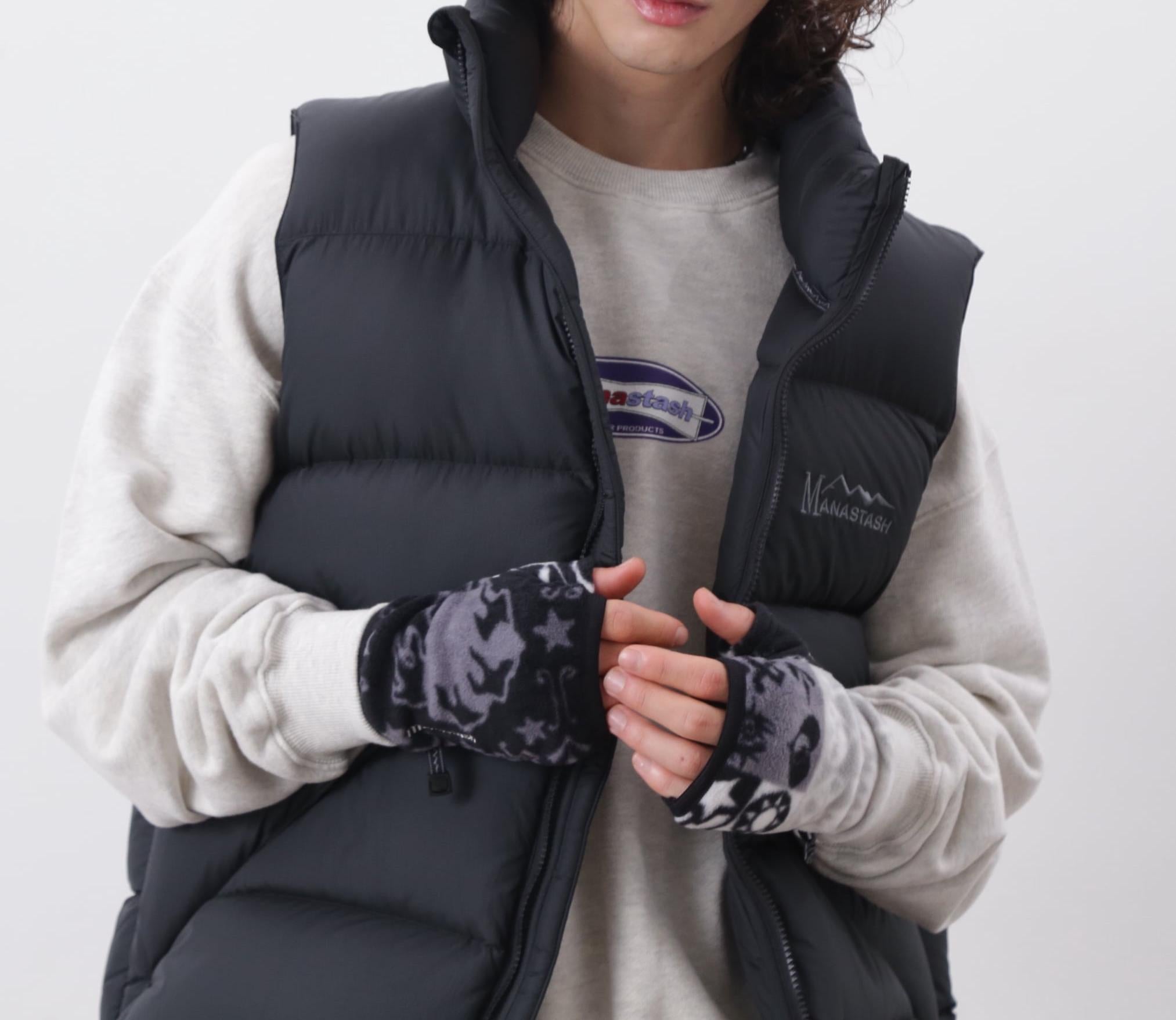 MANASTASH/マナスタッシュ/RANDANA FINGE>LESS GLOVES ブラック