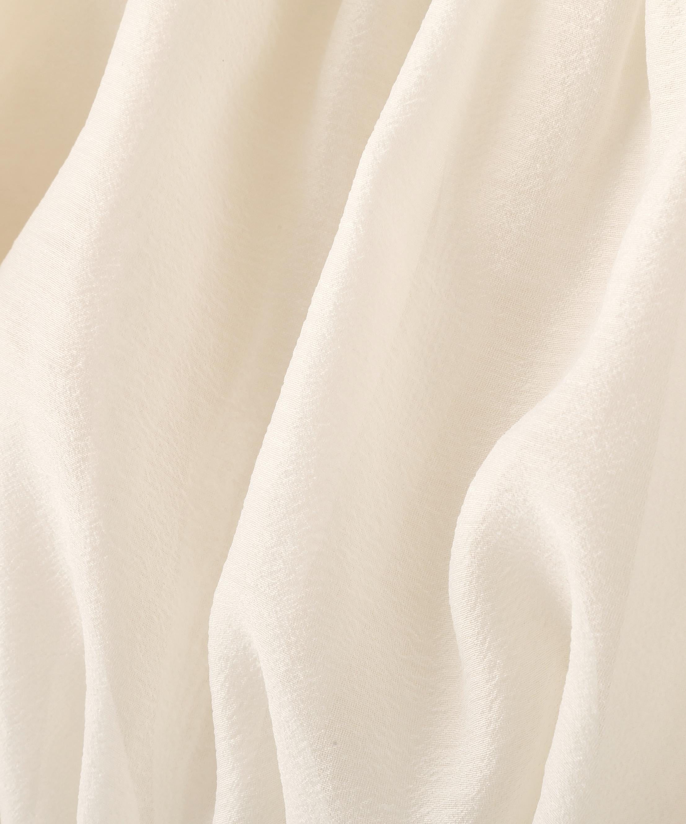 シアーギャザーペプラムブラウス オフホワイト1