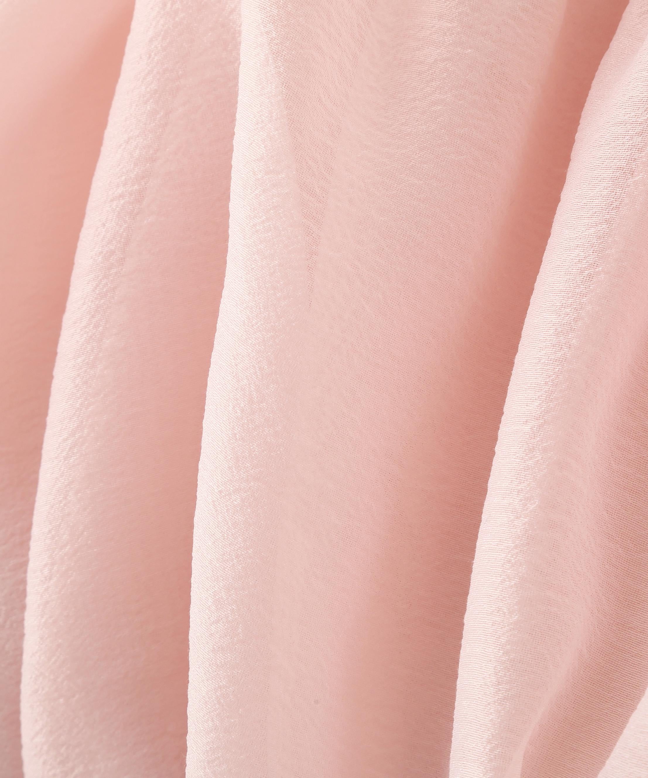 シアーギャザーペプラムブラウス ピンク