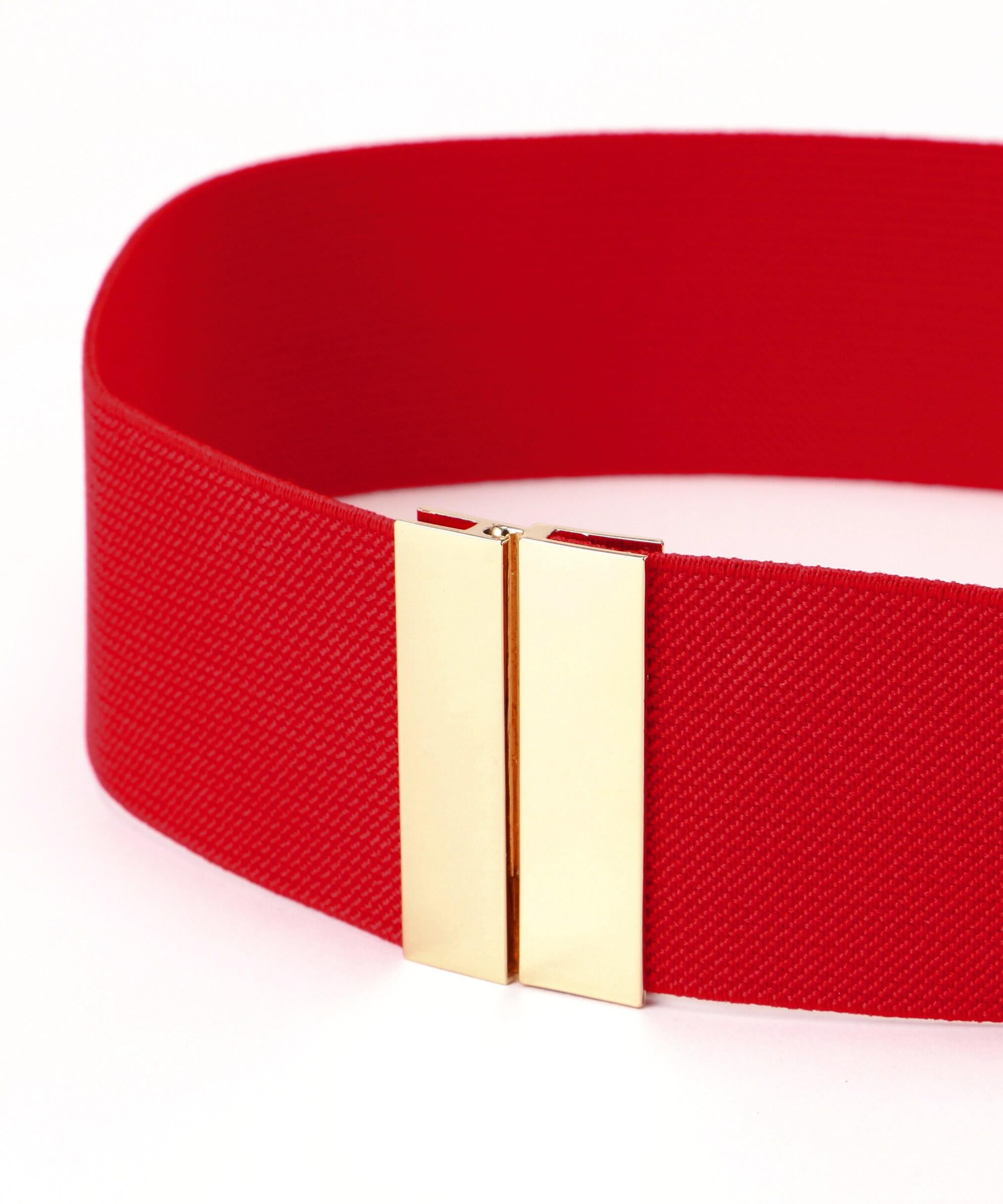 ダブルライン太ゴムベルト レッド