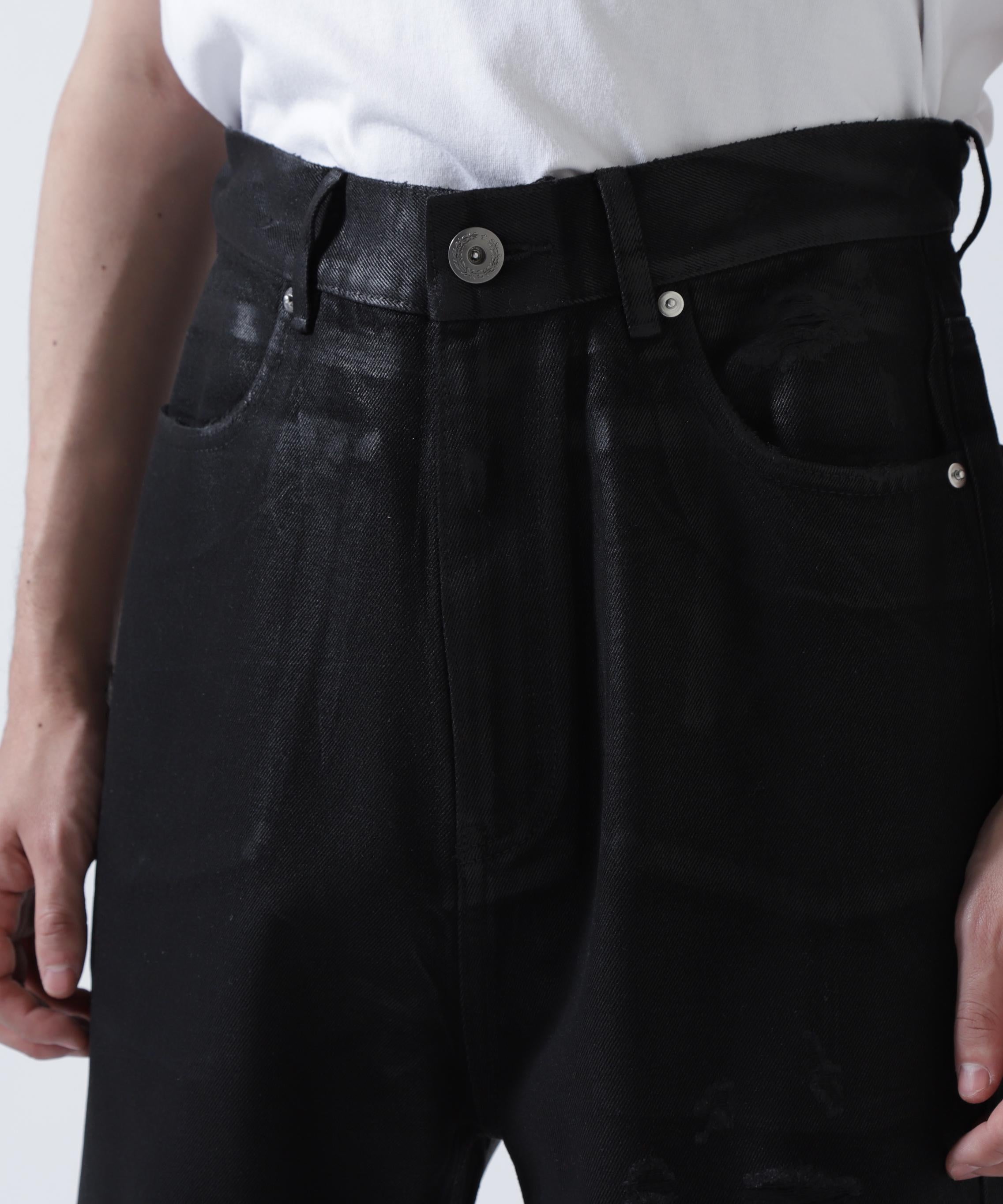 FR(13)NDS /フレンズ/BLACK COATINGFLARE PANTS ブラック
