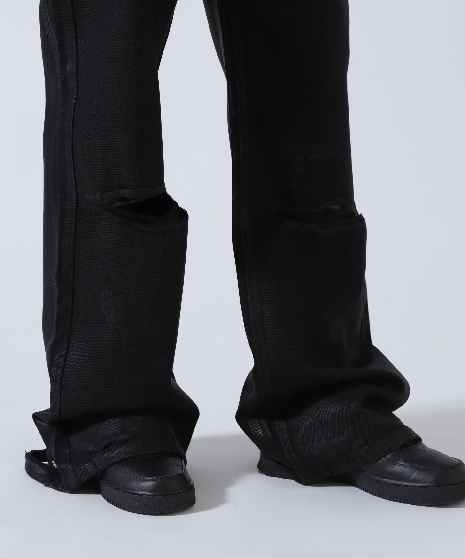 FR(13)NDS /フレンズ/BLACK COATINGFLARE PANTS ブラック