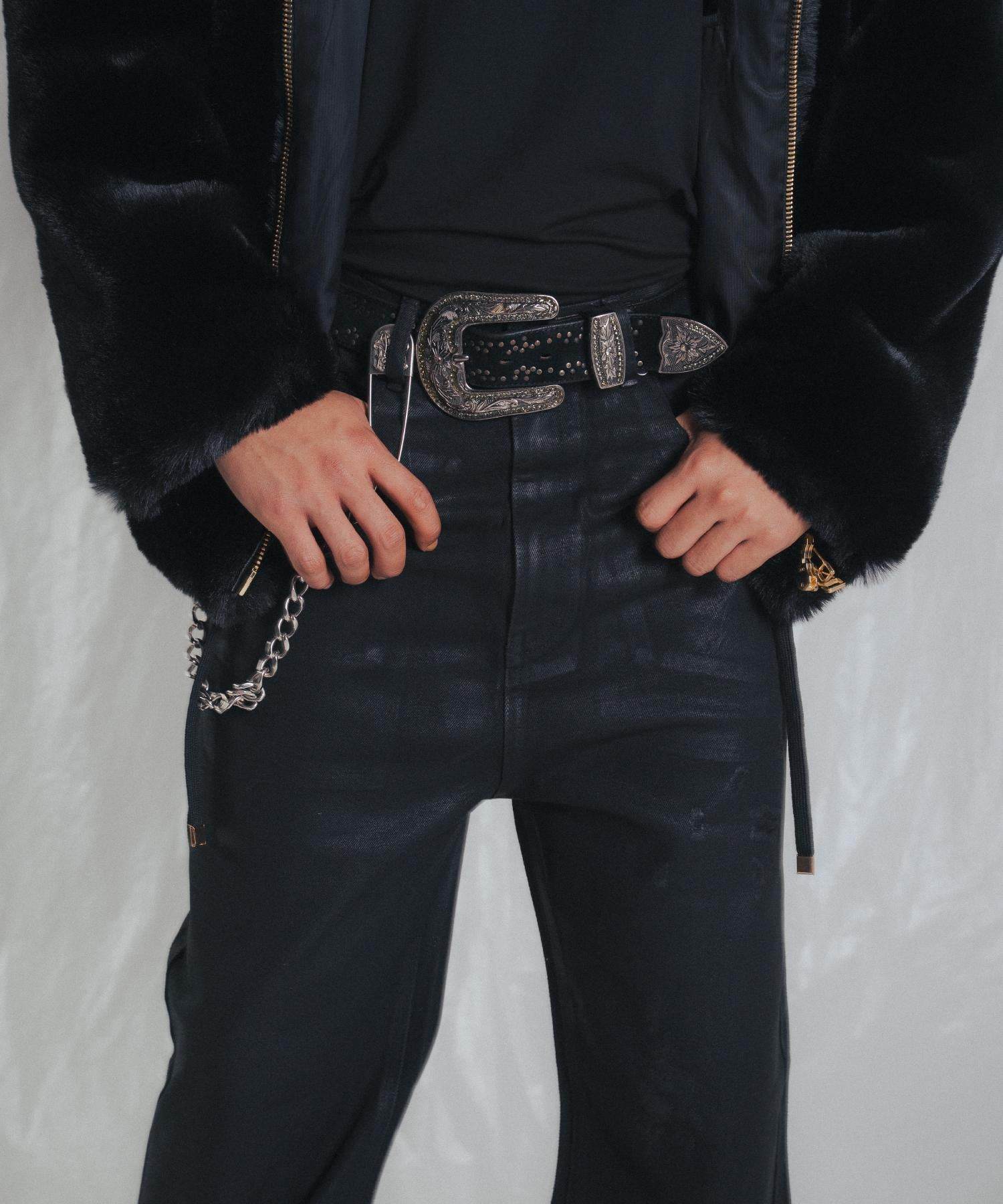 FR(13)NDS /フレンズ/BLACK COATINGFLARE PANTS ブラック