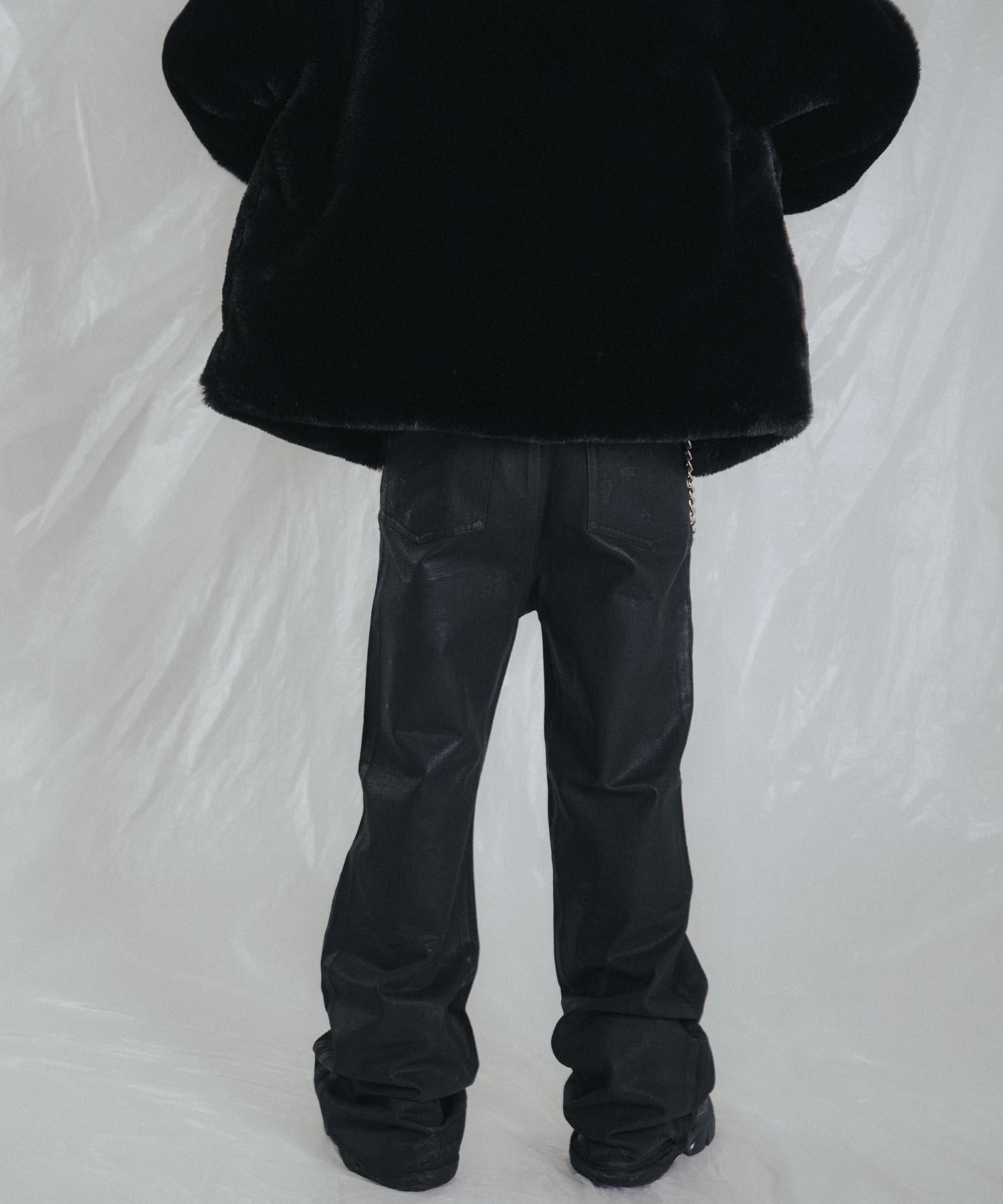 FR(13)NDS /フレンズ/BLACK COATINGFLARE PANTS ブラック