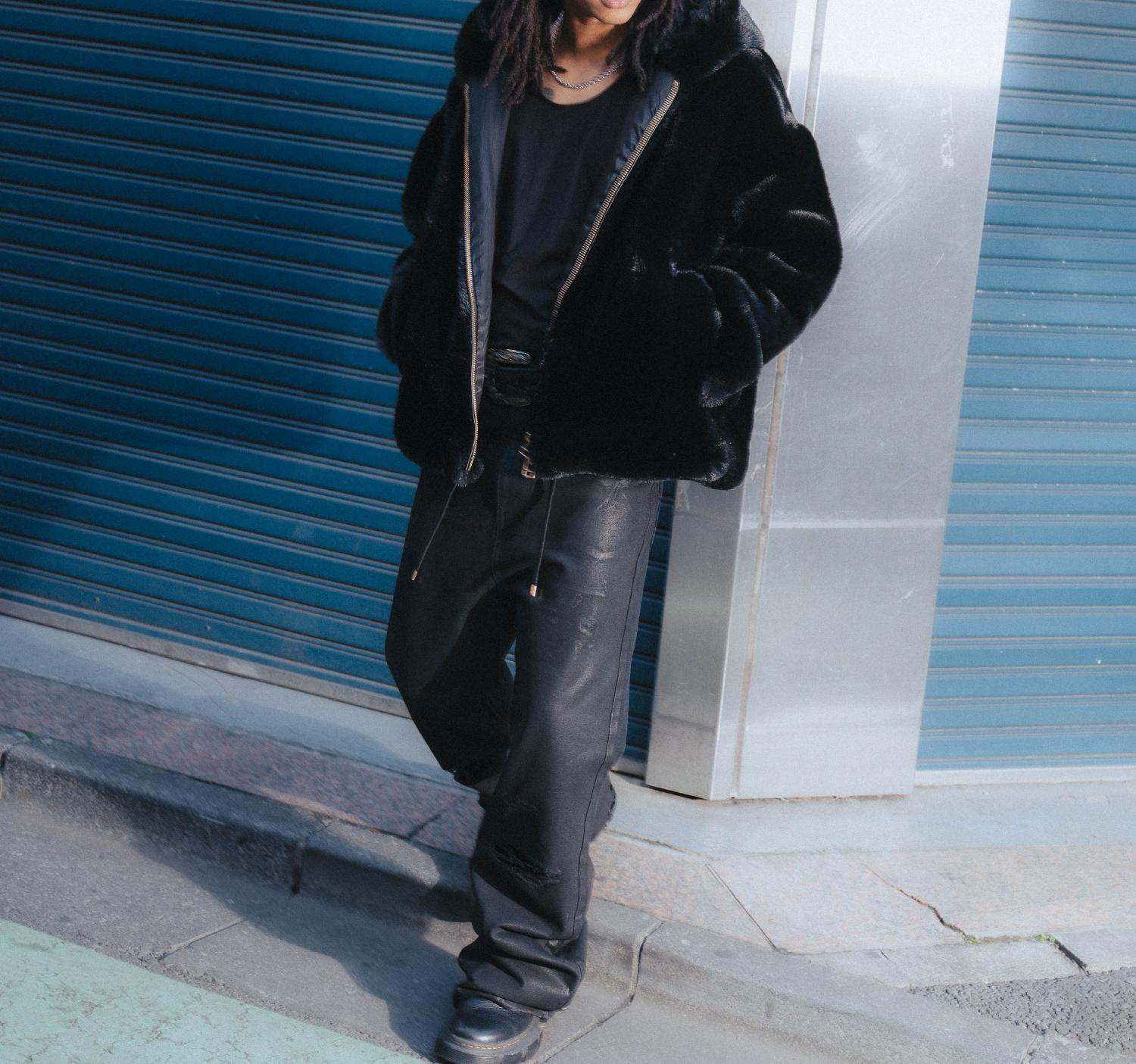 FR(13)NDS /フレンズ/BLACK COATINGFLARE PANTS ブラック