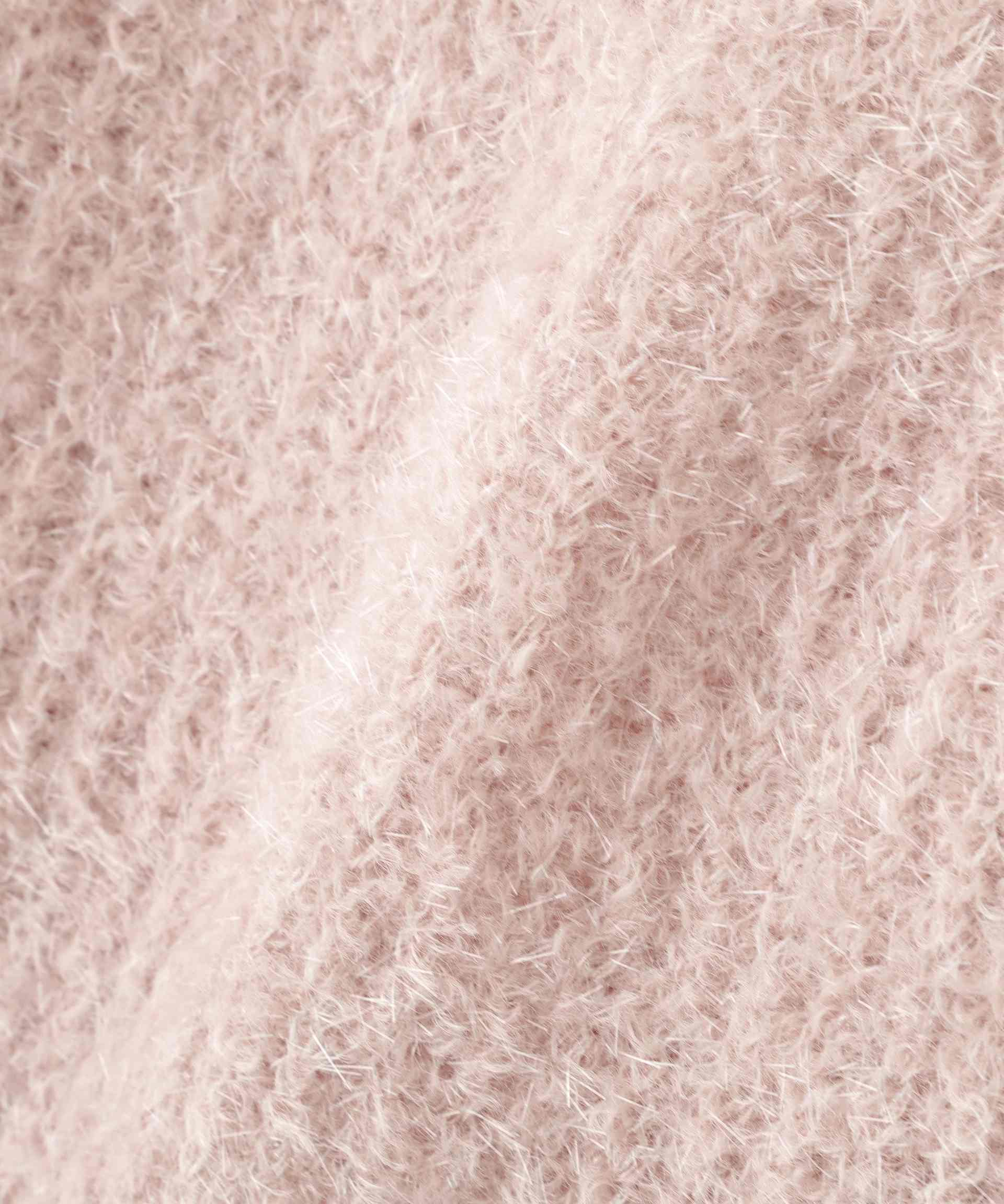 フィルムラメオフショルニット ピンク