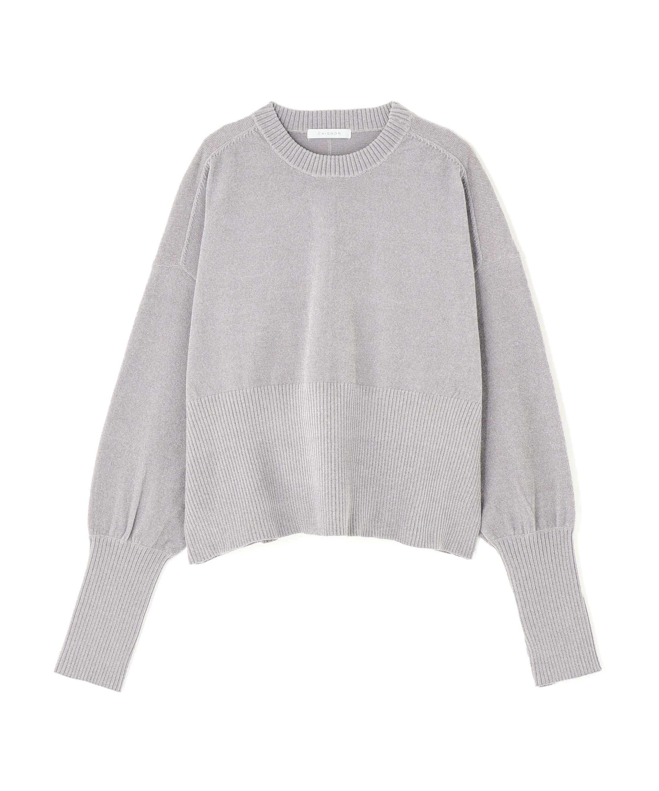 CHIGNON(シニヨン) モールヤーンショートプルオーバー グレー