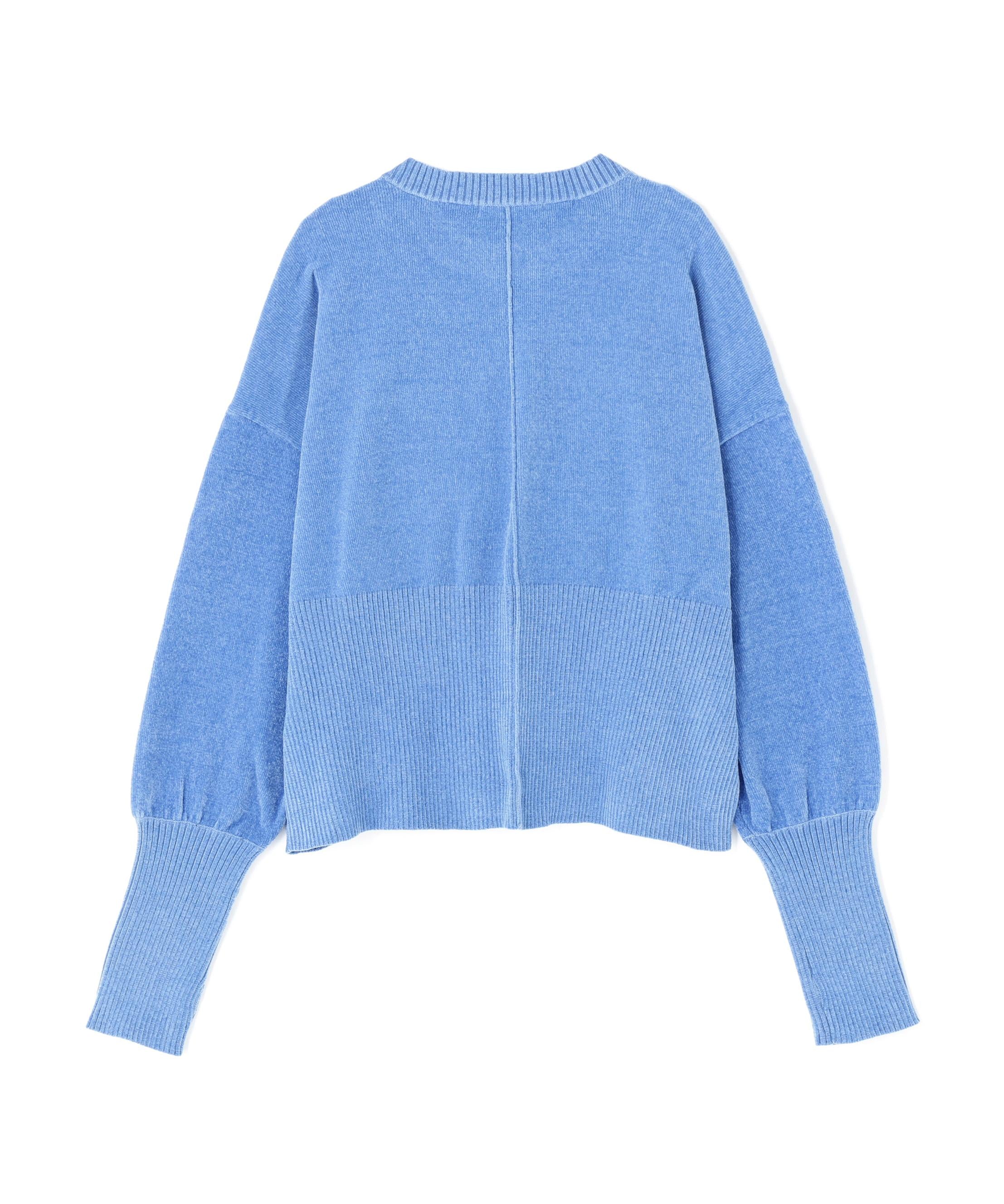CHIGNON(シニヨン) モールヤーンショートプルオーバー ブルー