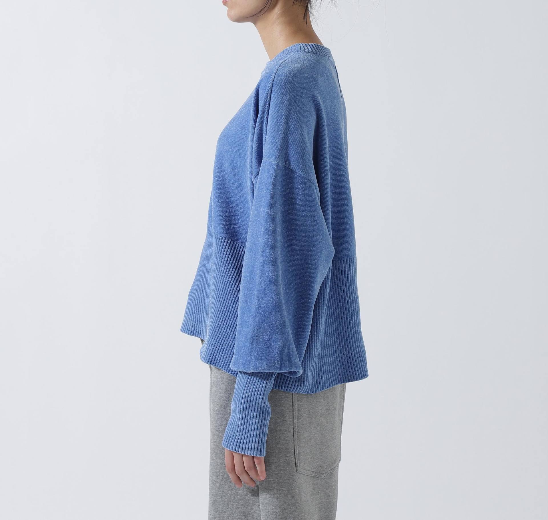 CHIGNON(シニヨン) モールヤーンショートプルオーバー ブルー