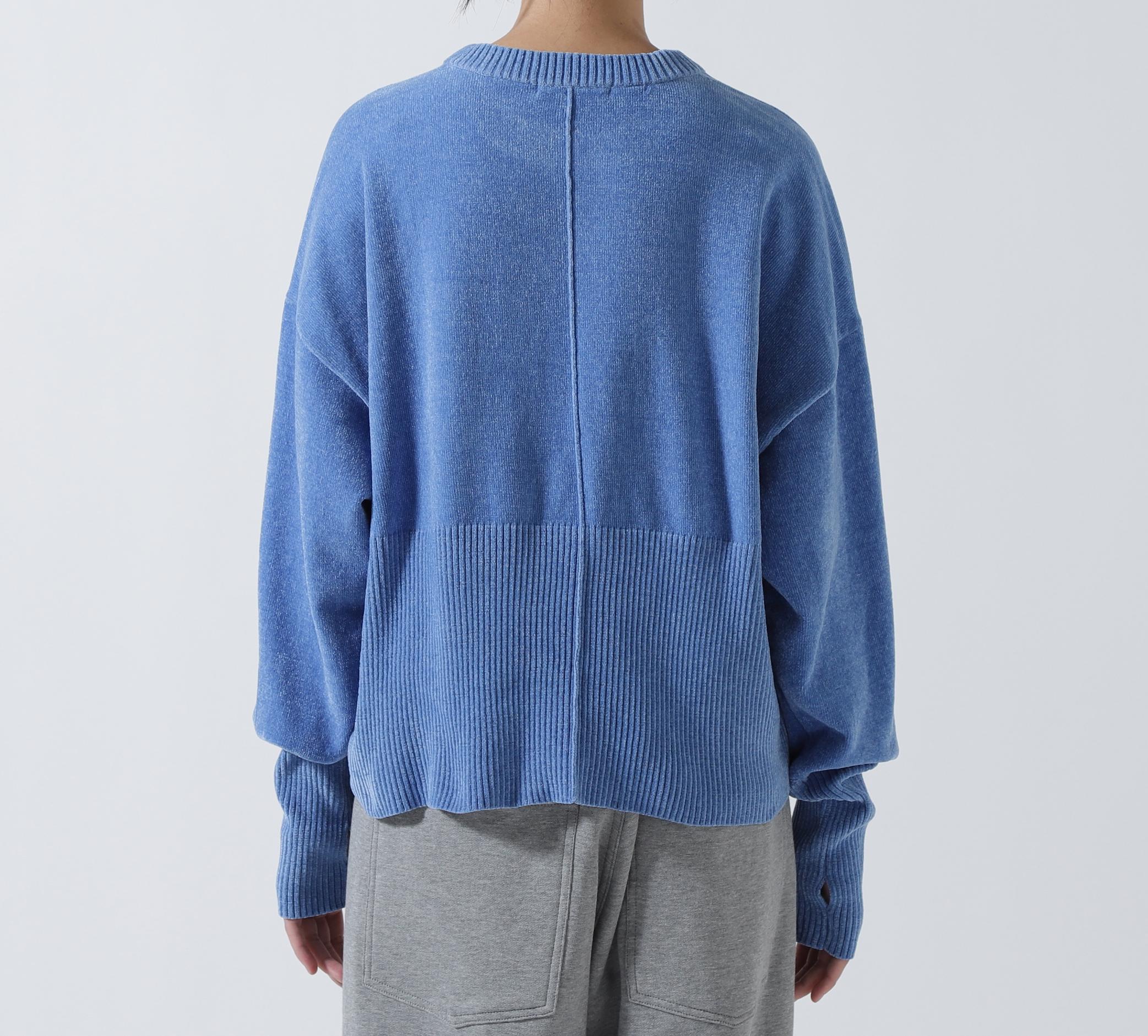 CHIGNON(シニヨン) モールヤーンショートプルオーバー ブルー