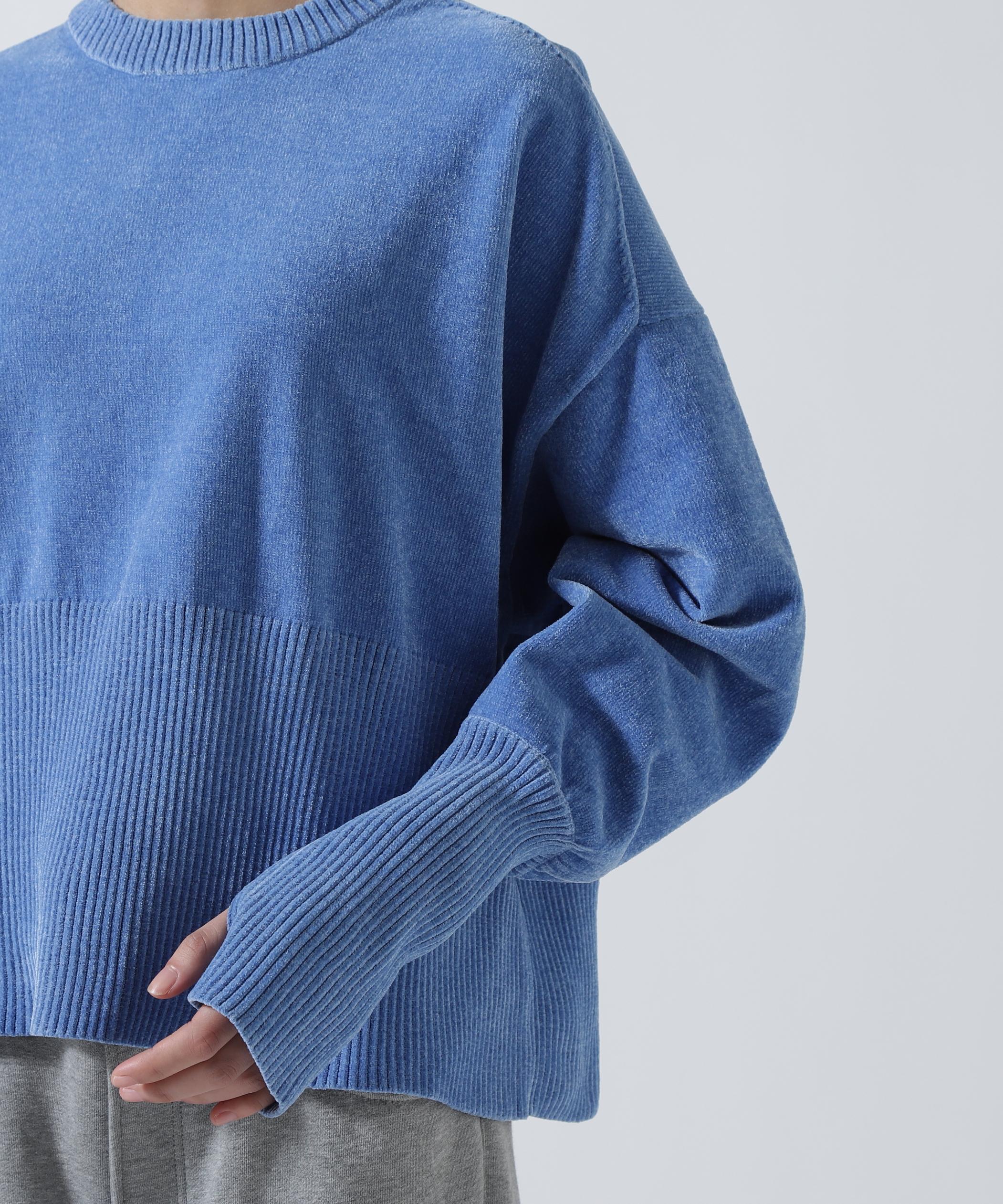 CHIGNON(シニヨン) モールヤーンショートプルオーバー ブルー