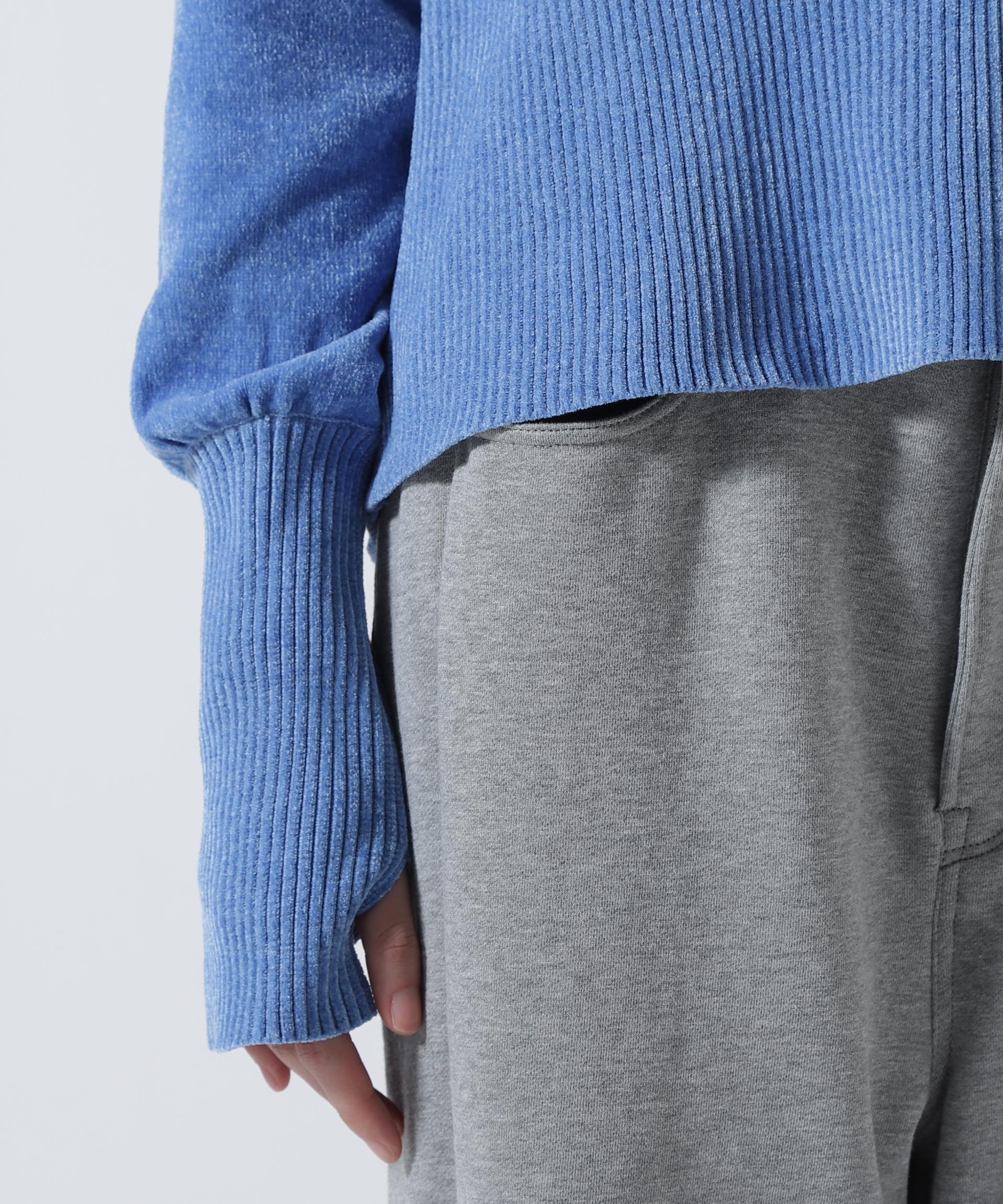 CHIGNON(シニヨン) モールヤーンショートプルオーバー ブルー