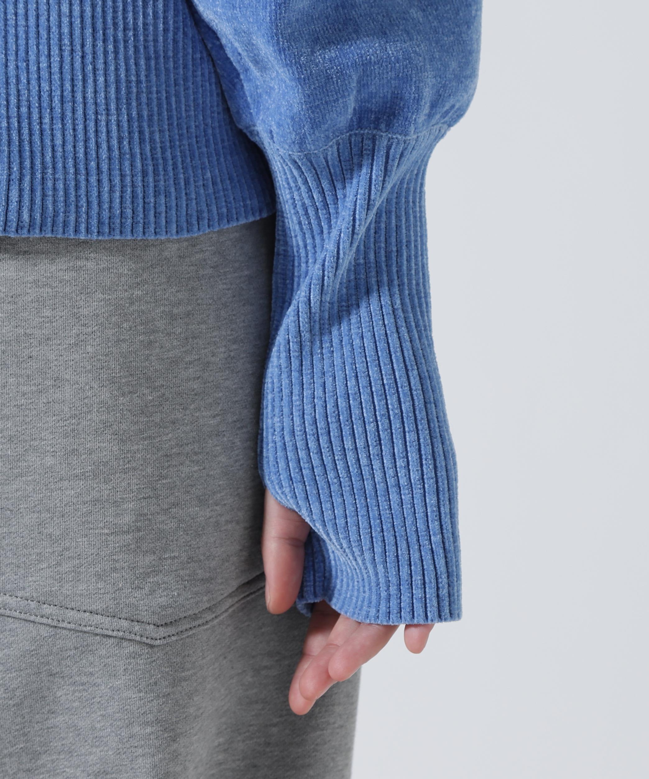 CHIGNON(シニヨン) モールヤーンショートプルオーバー ブルー