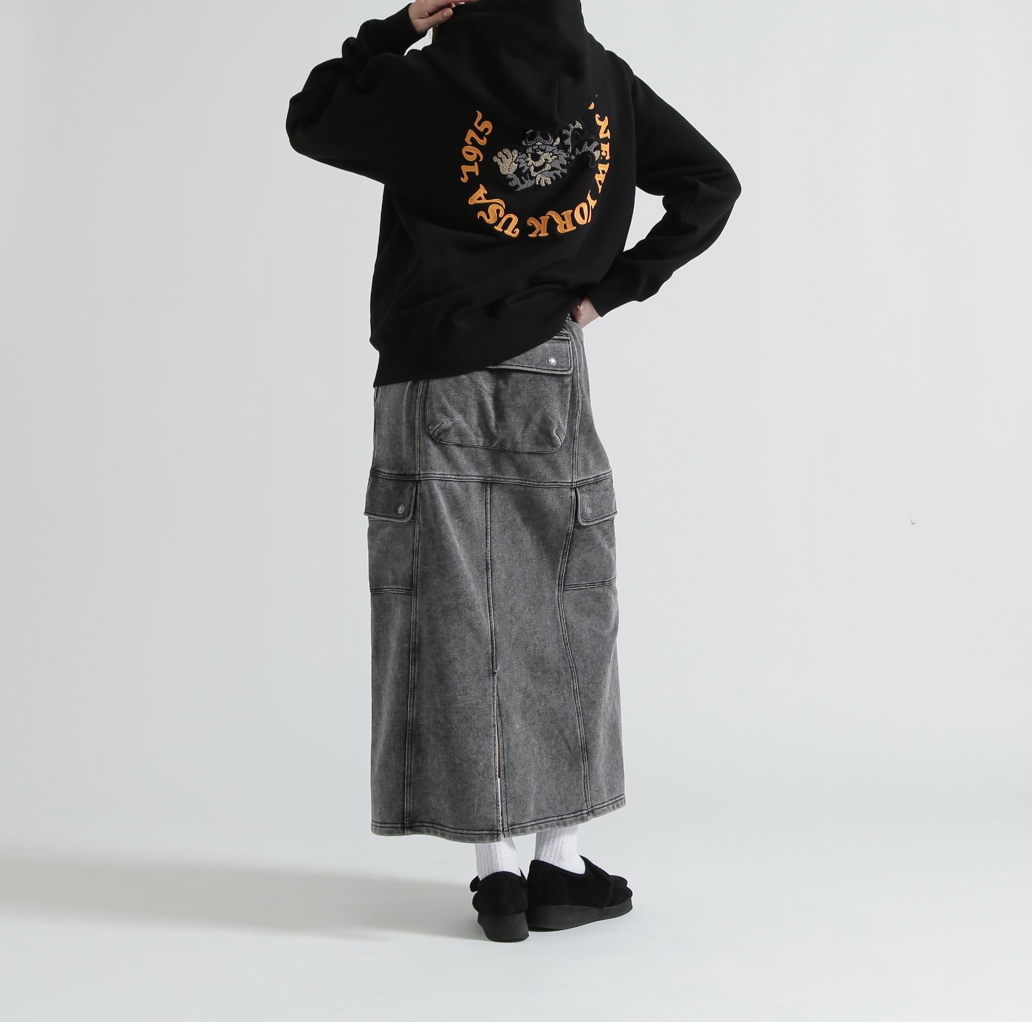 WASHED OUT POCKET SKIRT ブラック