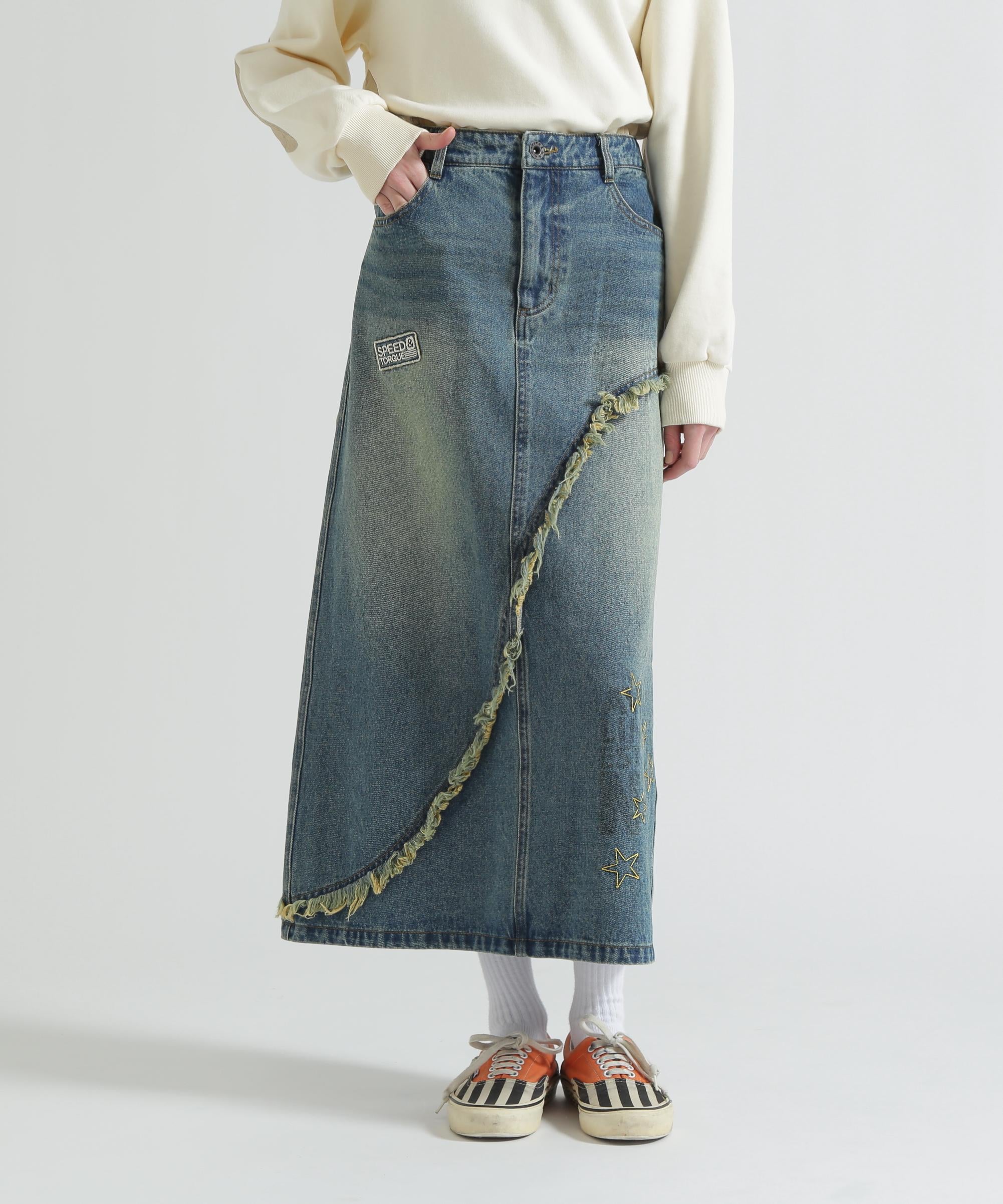 WAPPEN DENIM LONG SKIRT ユーズド2