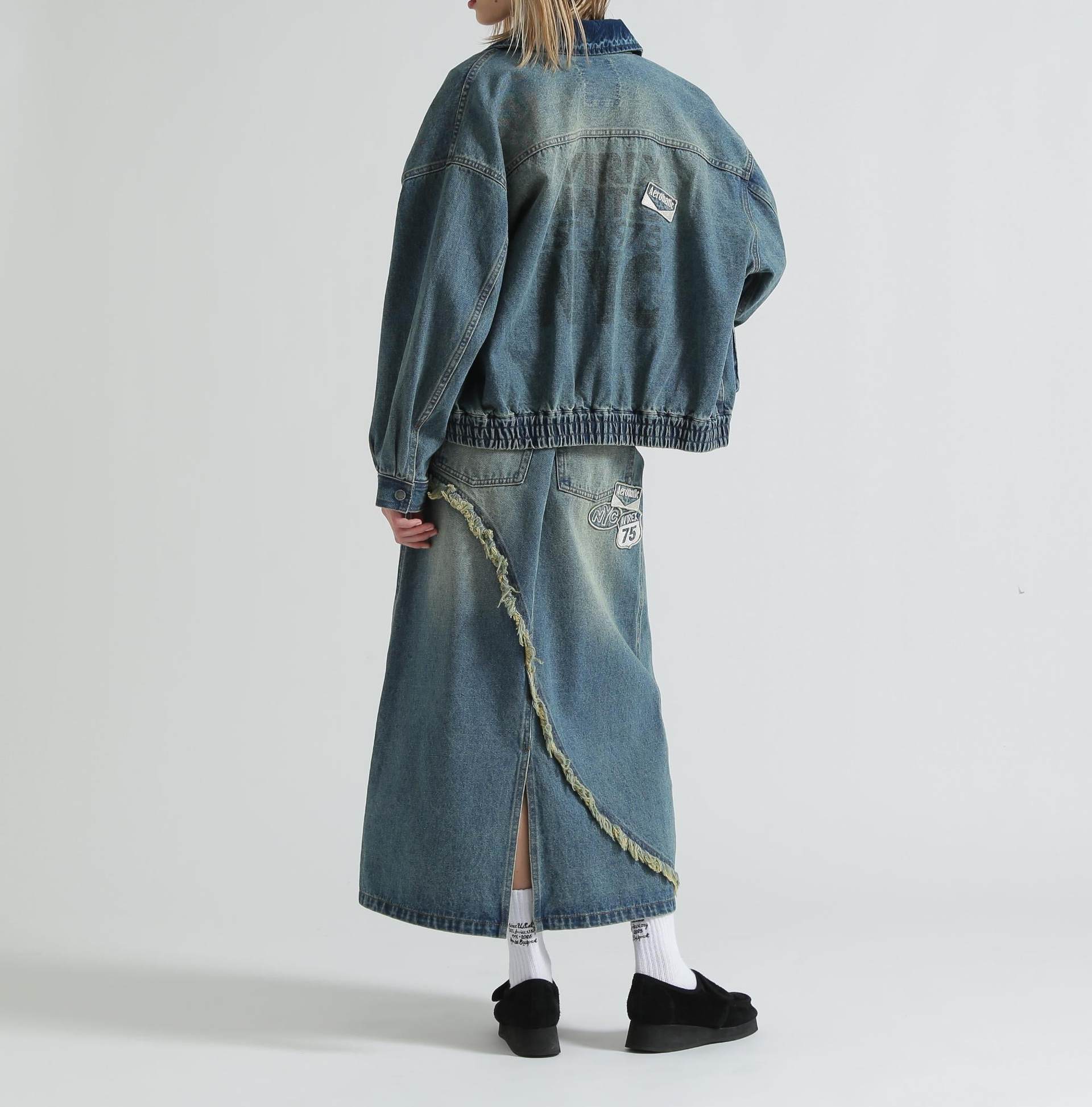 WAPPEN DENIM LONG SKIRT ユーズド2