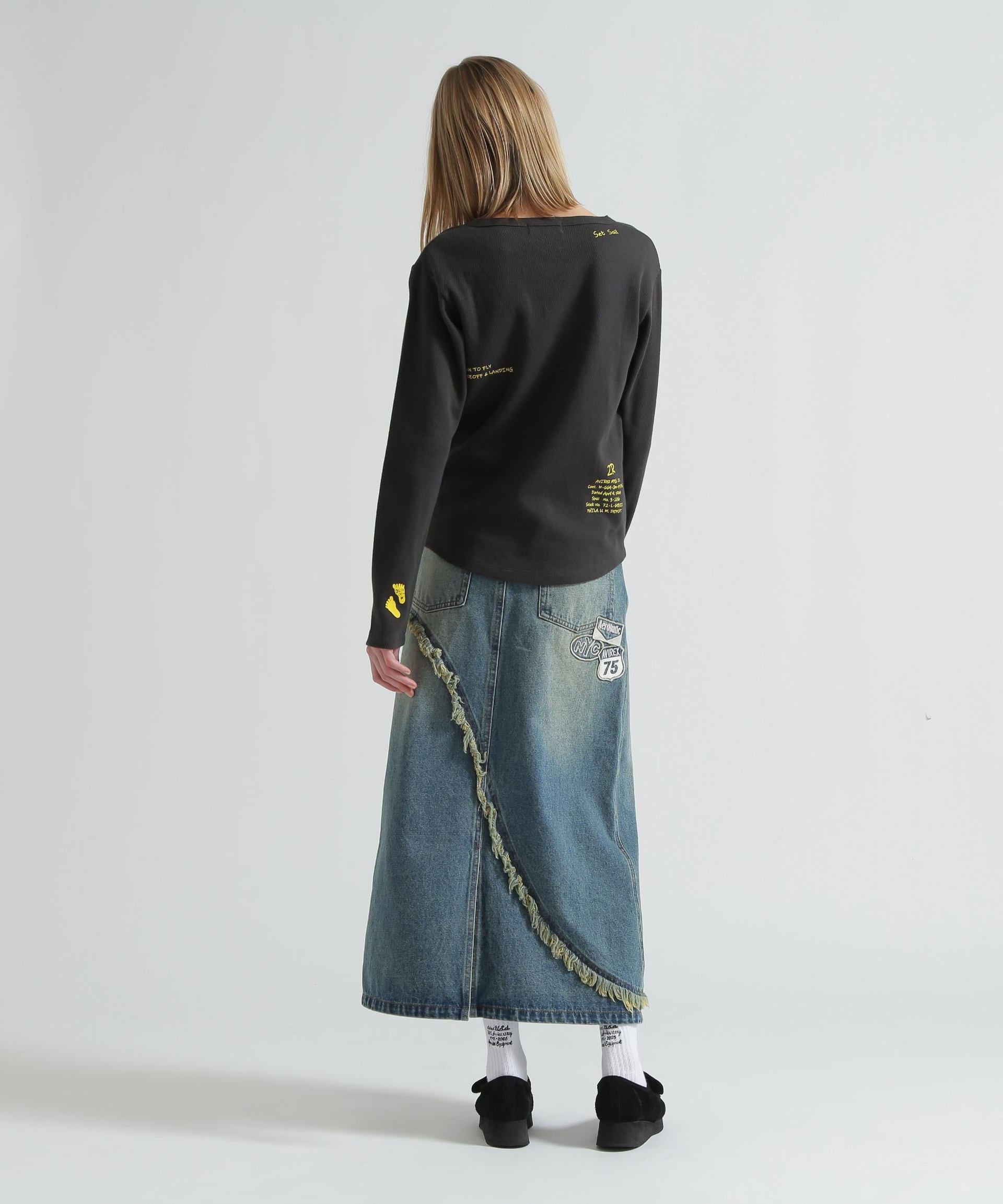 WAPPEN DENIM LONG SKIRT ユーズド2