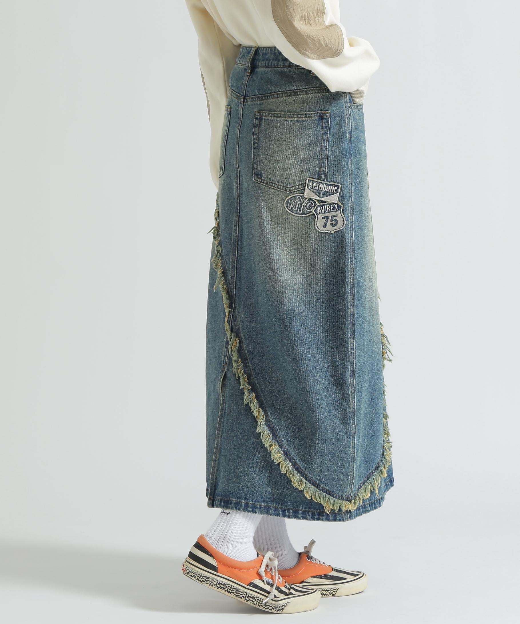 WAPPEN DENIM LONG SKIRT ユーズド2