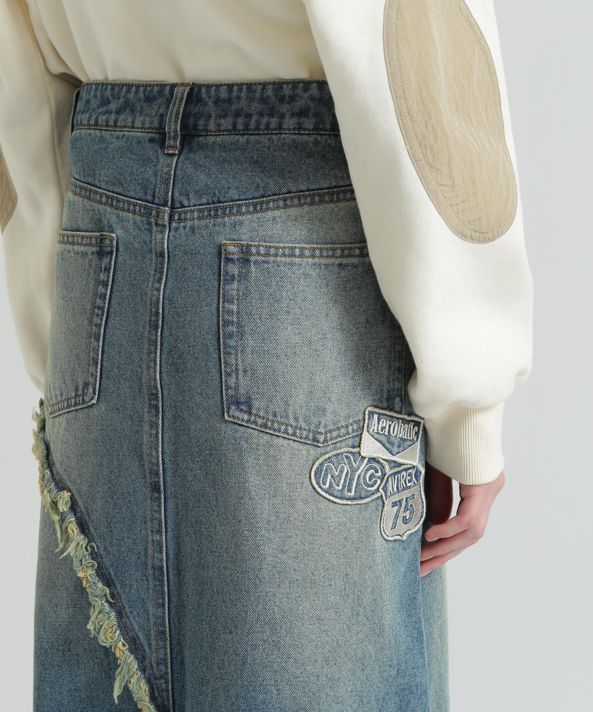 WAPPEN DENIM LONG SKIRT ユーズド2