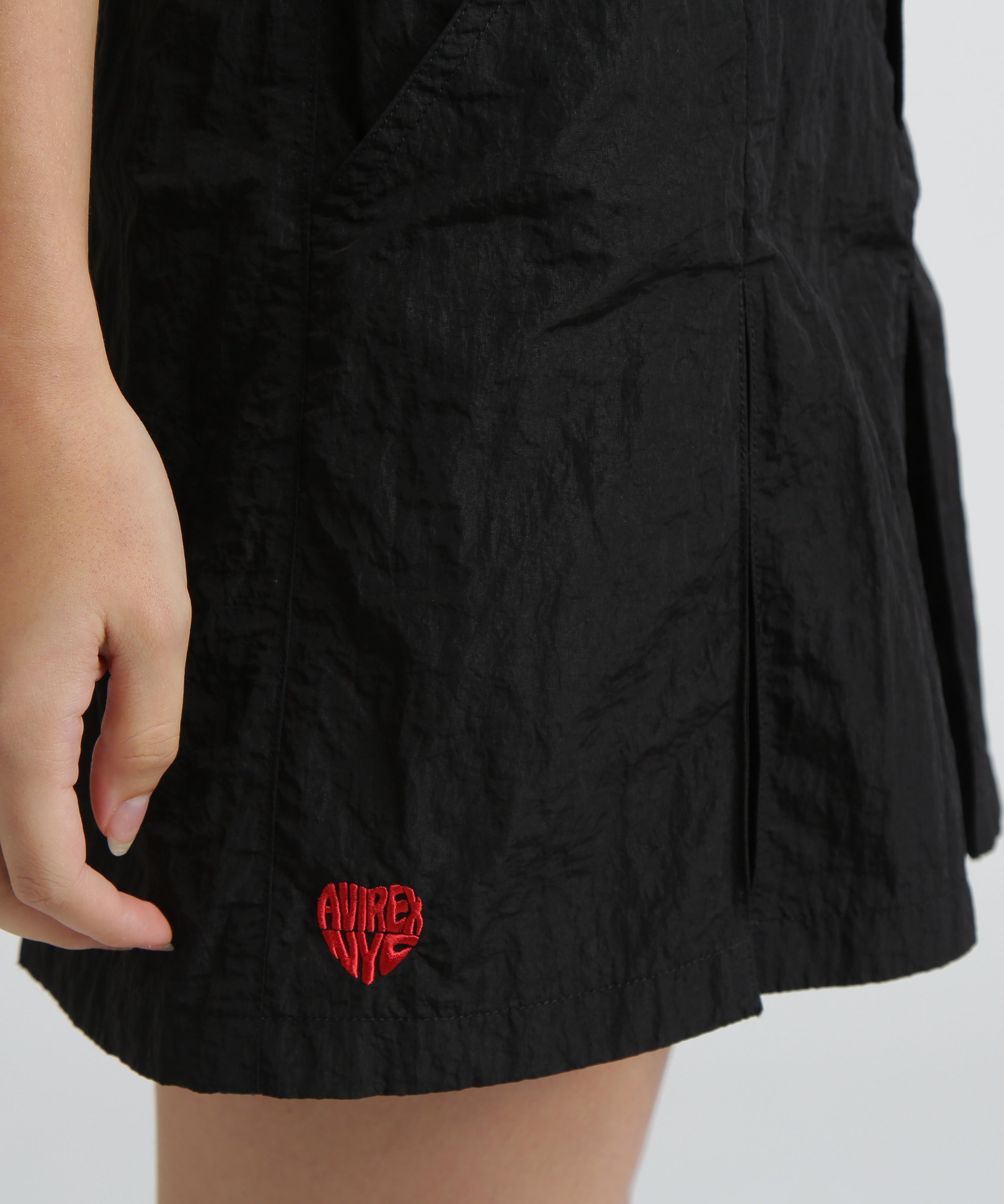 NYLON SKIRT-LIKE PLEATED SKIRT ブラック