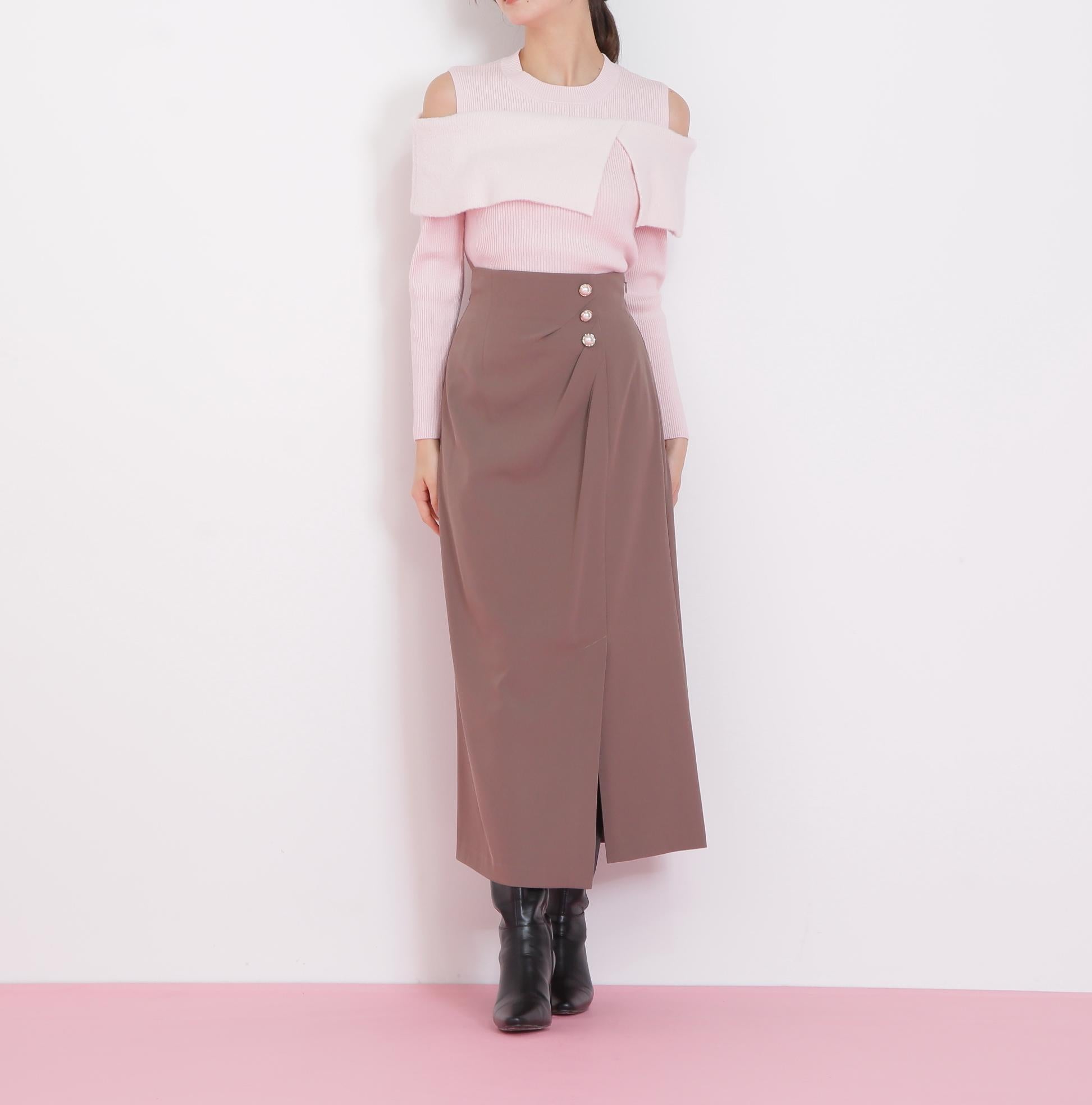 ミニフェザーケープニット ピンク