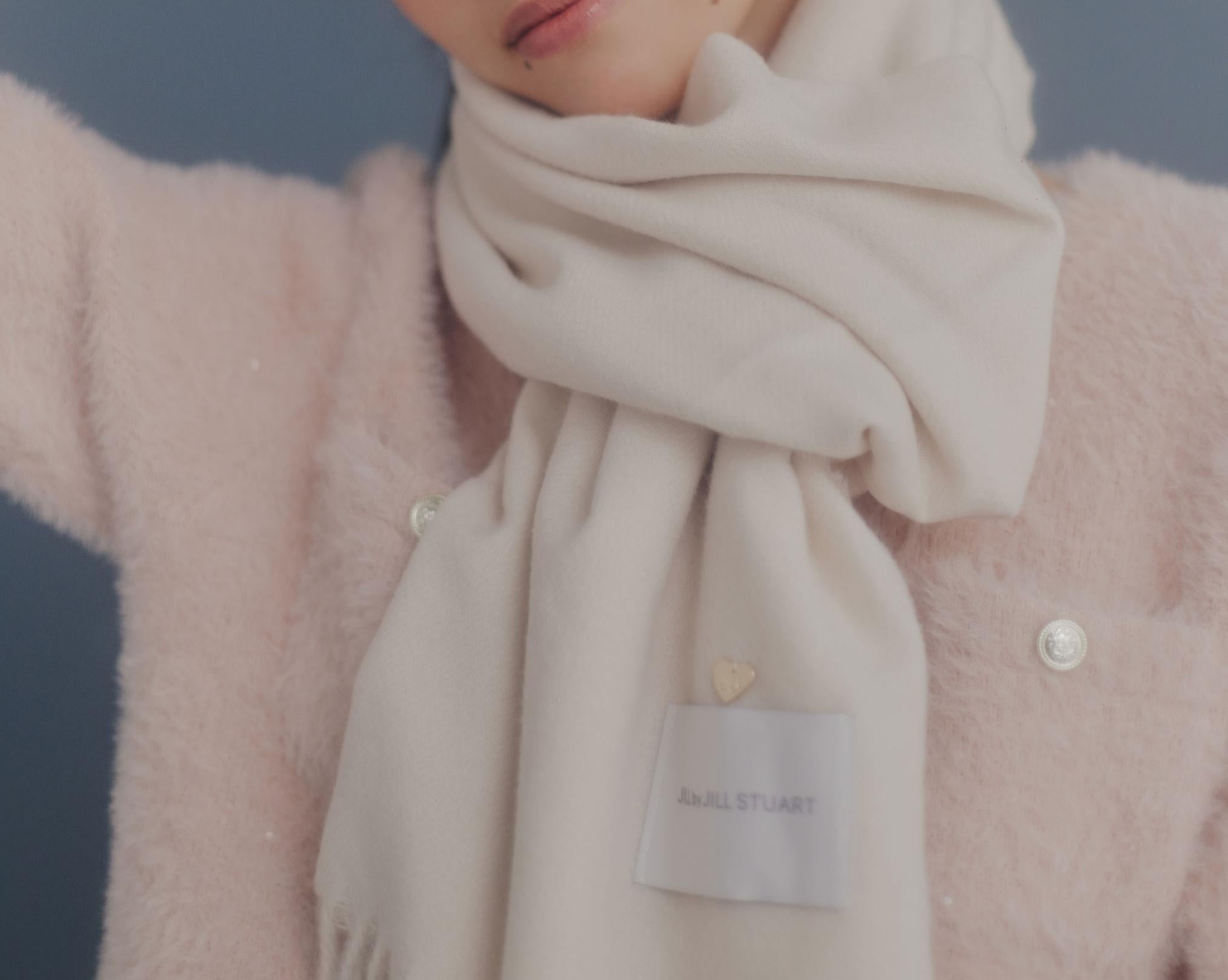 ハートトッピングストール ホワイト