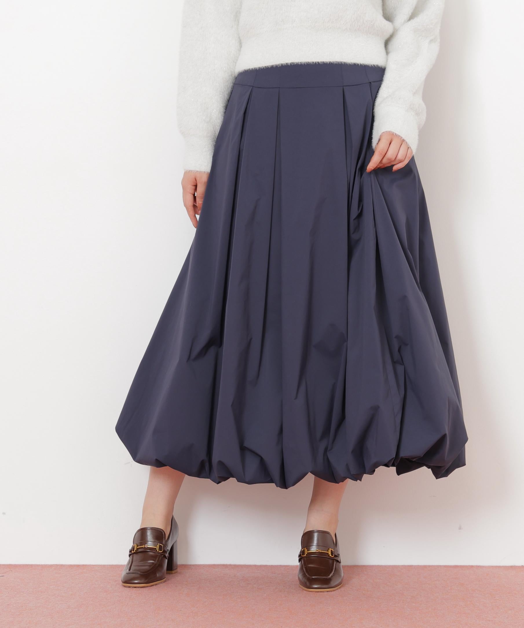 ロングバルーンスカート ネイビー