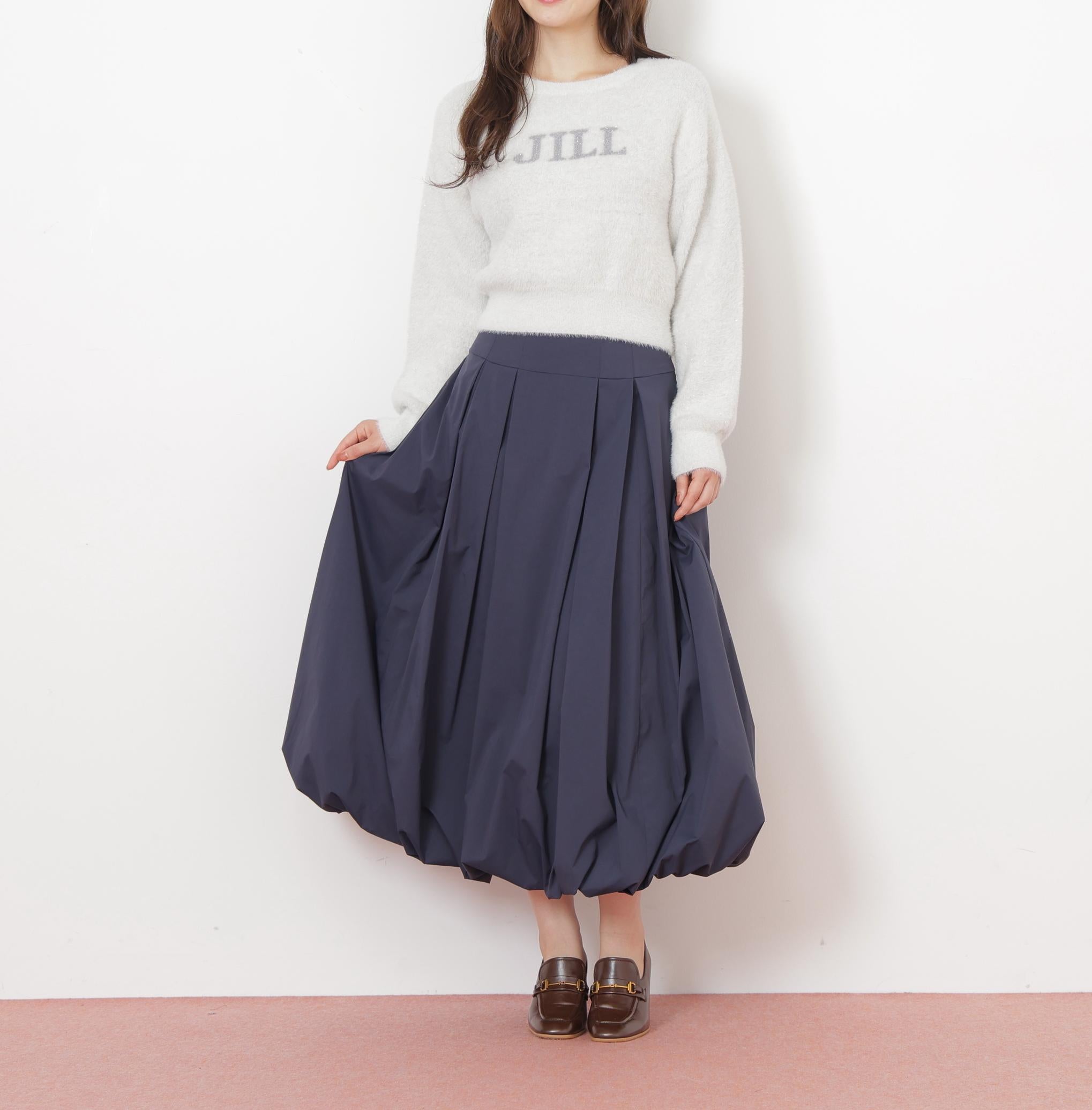 ロングバルーンスカート ネイビー