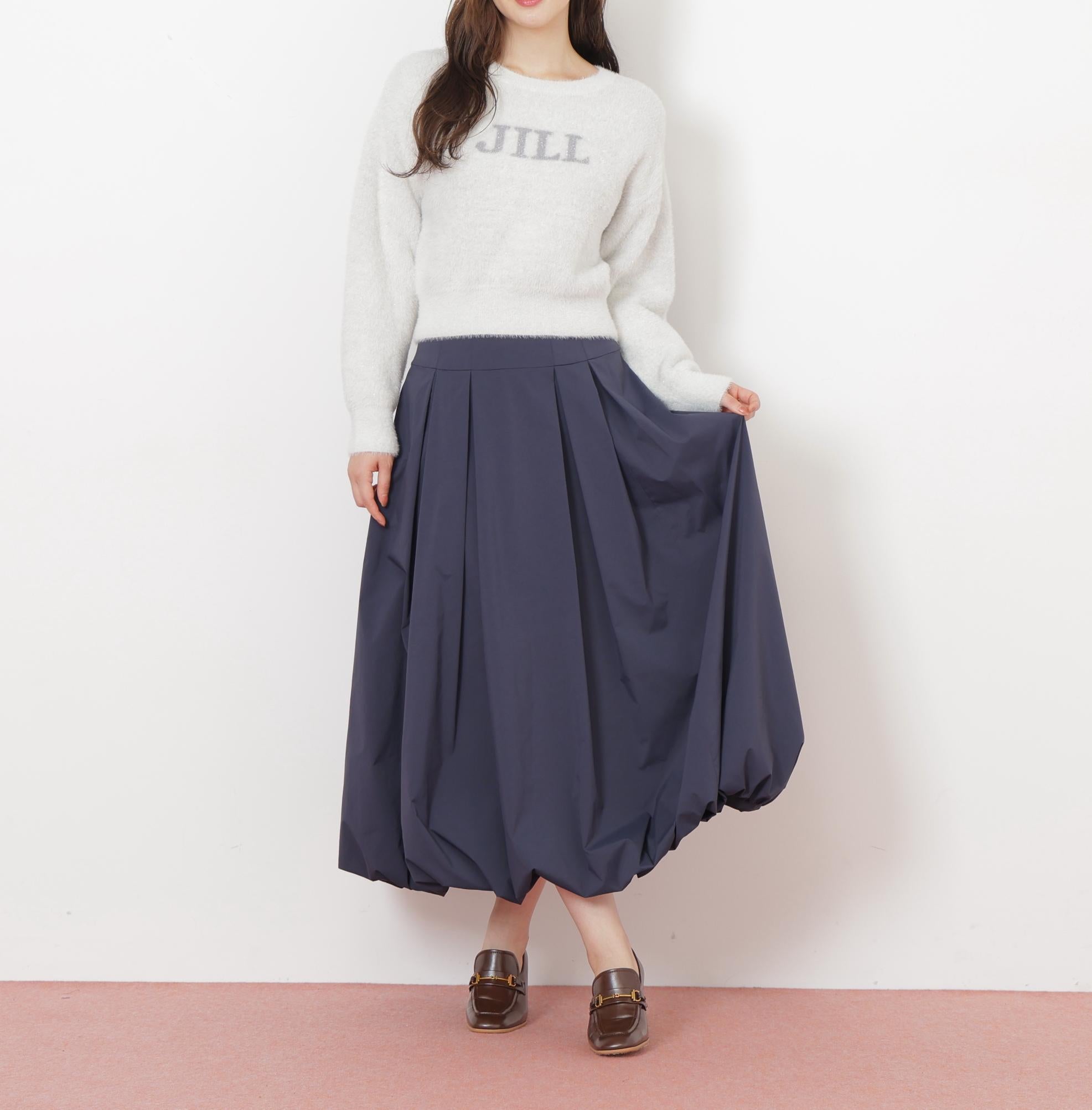 ロングバルーンスカート ネイビー