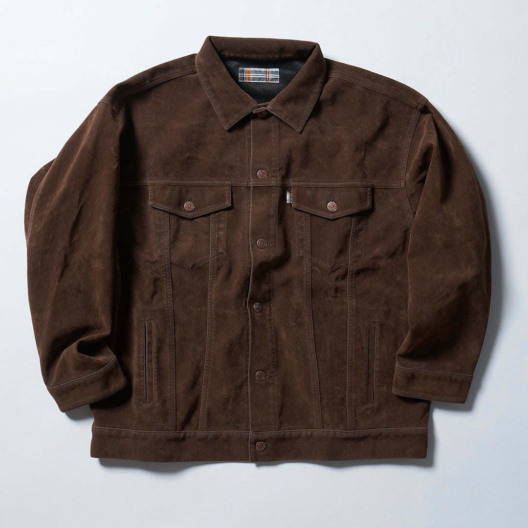 Suede Leather Trucker JKT
