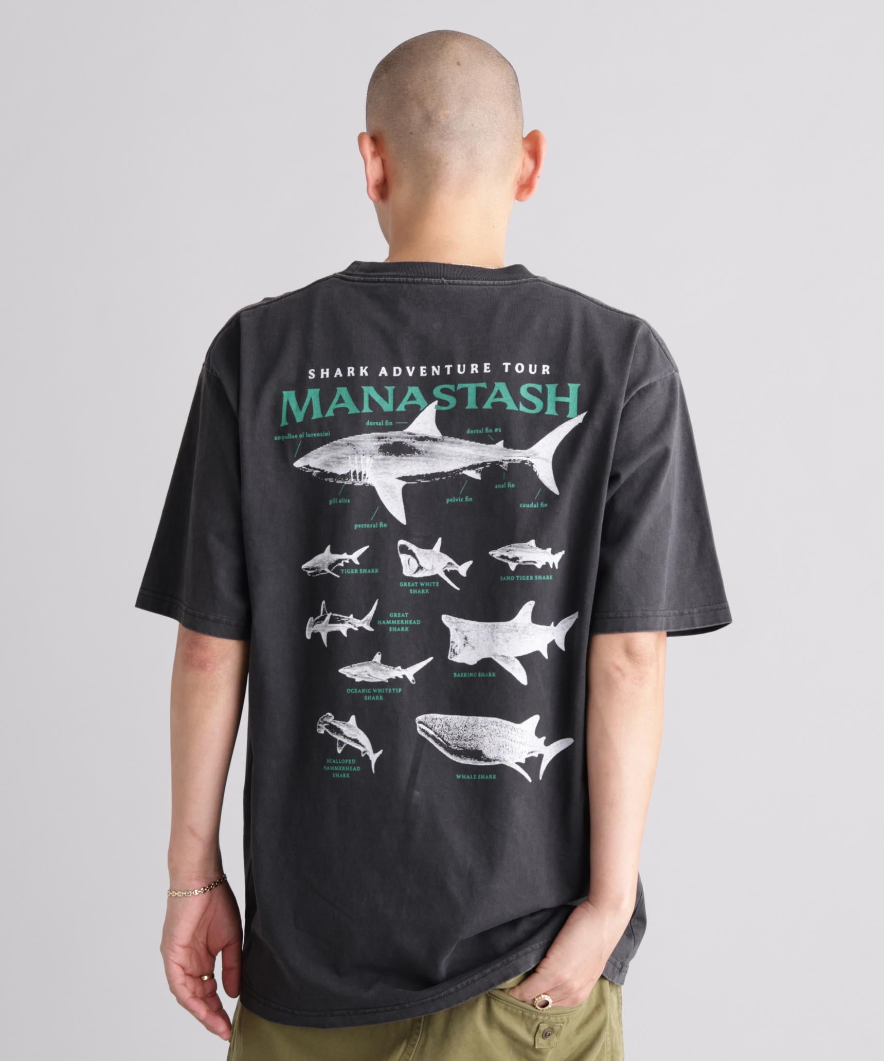 MANASTASH/マナスタッシュ/PUMICE TEE SHARK ブラック