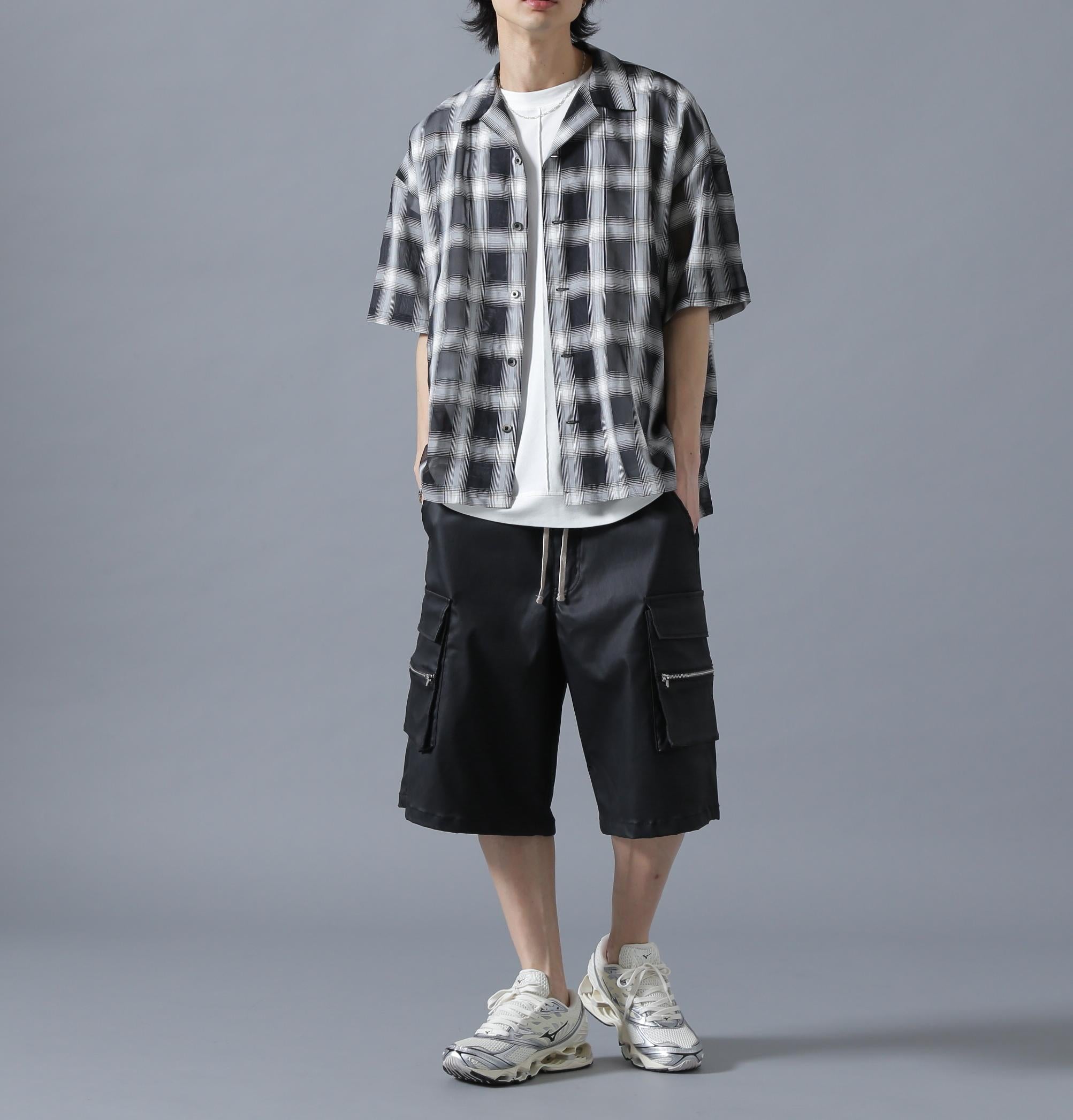 DankeSchon/ダンケシェーン/SIZZLE CHECK S/S SHIRTS ブラック