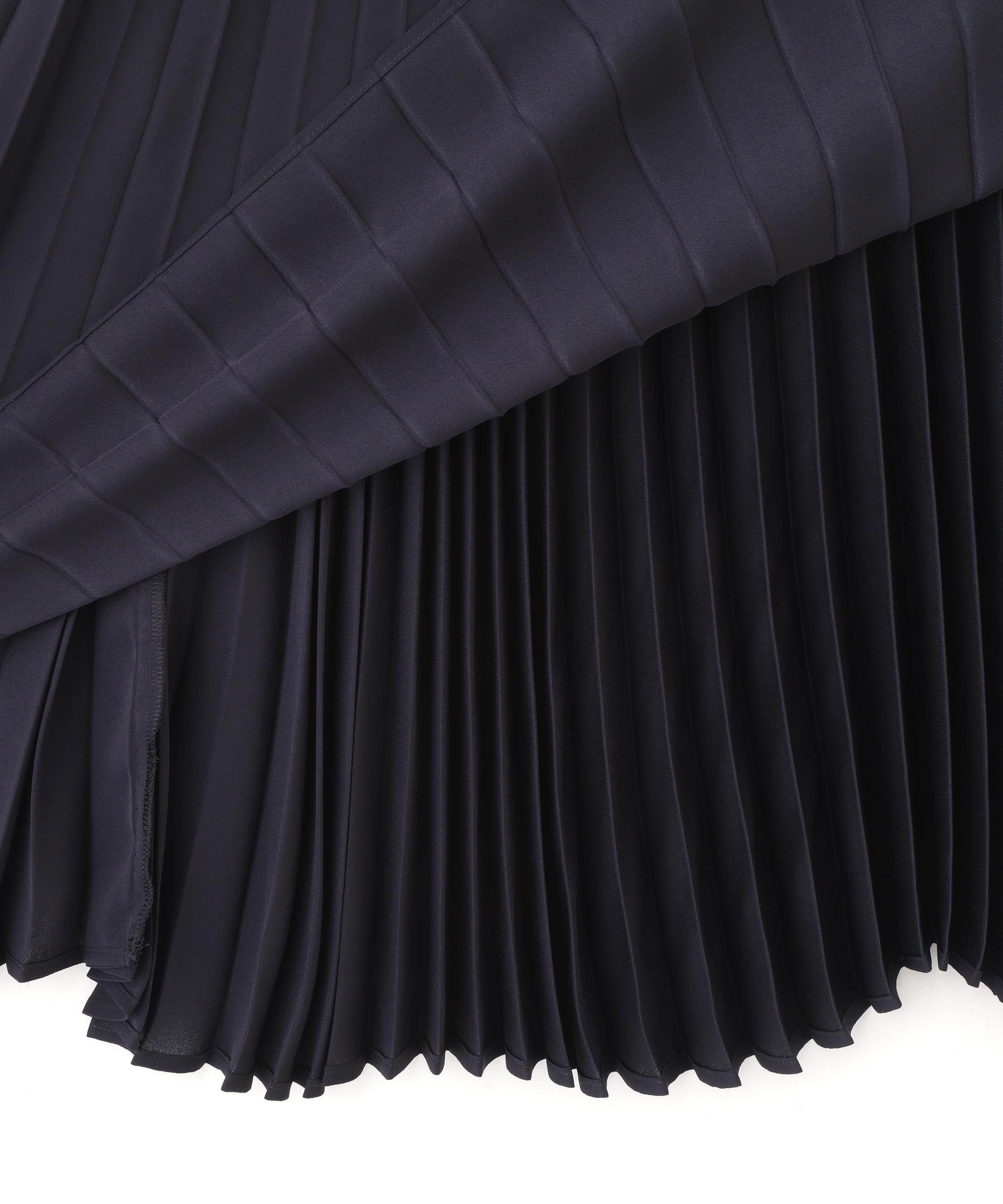 ソフトオックスプリーツスカート ネイビー