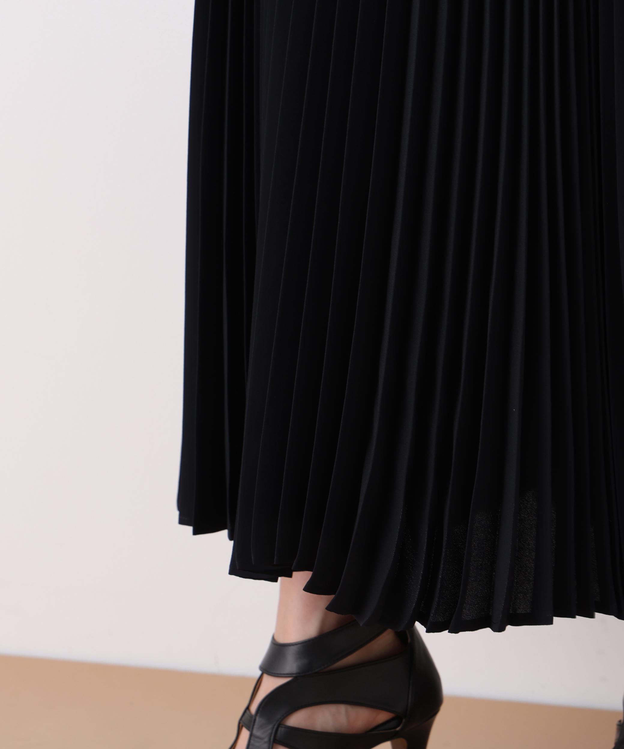 ソフトオックスプリーツスカート ネイビー