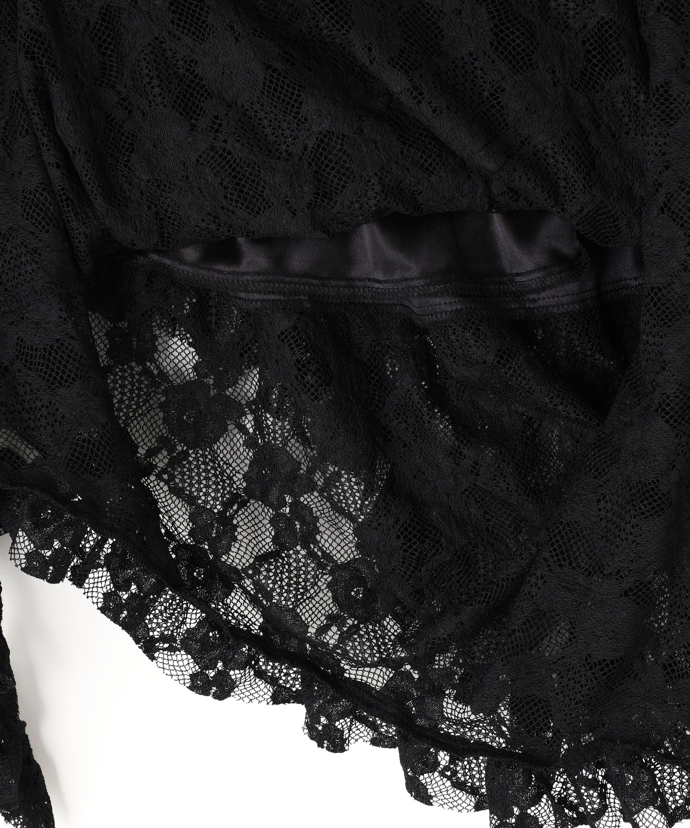 MITSUKI/ミツキ/ベルト付きレーススカート ブラック