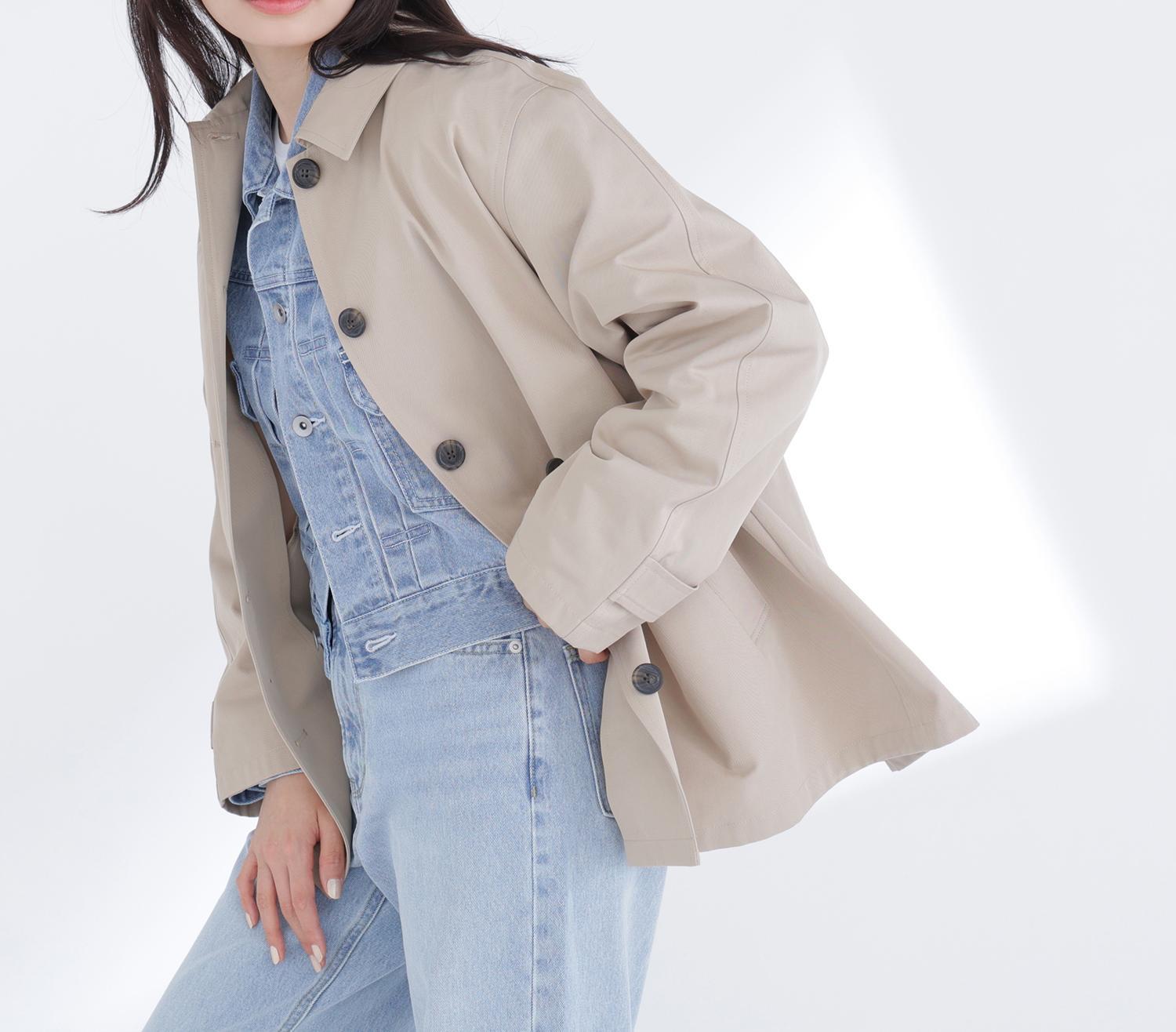 ステンカラーハーフコート ベージュ4