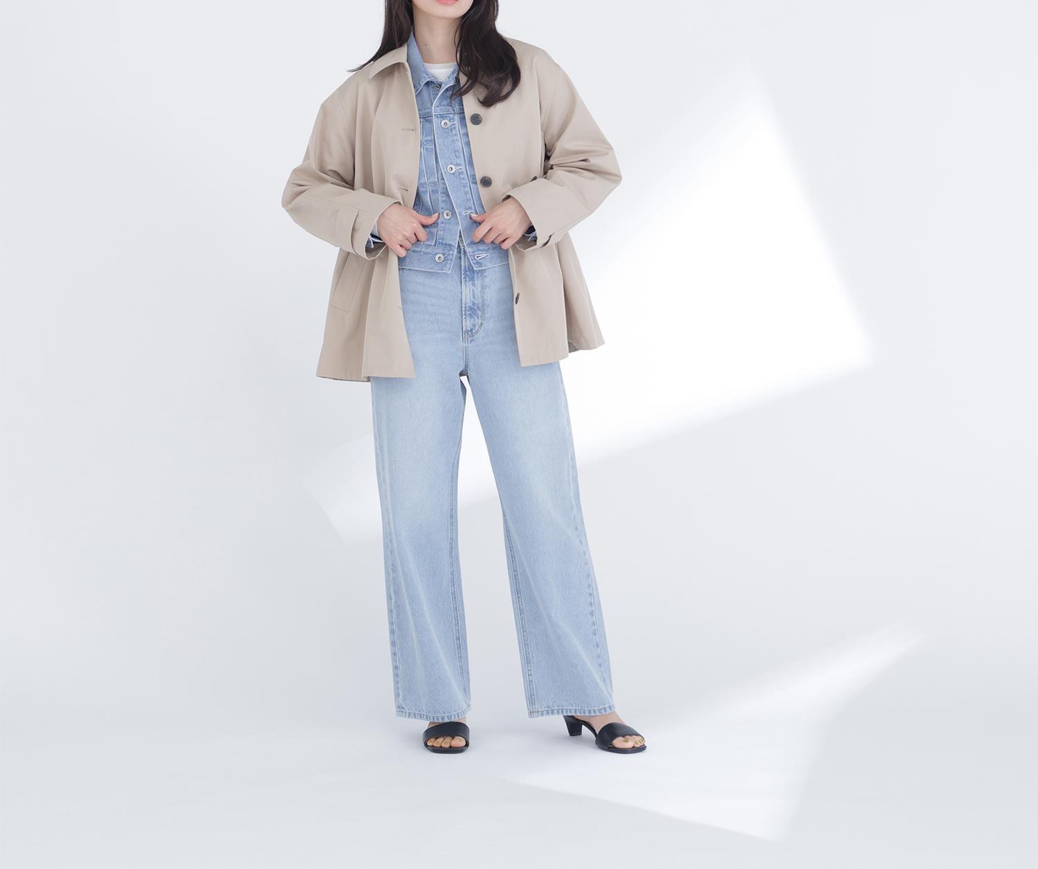 ステンカラーハーフコート ベージュ4