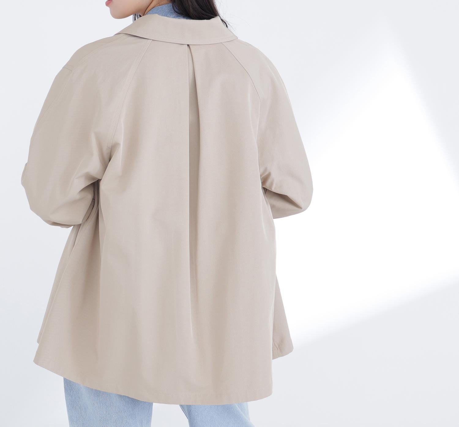 ステンカラーハーフコート ベージュ4