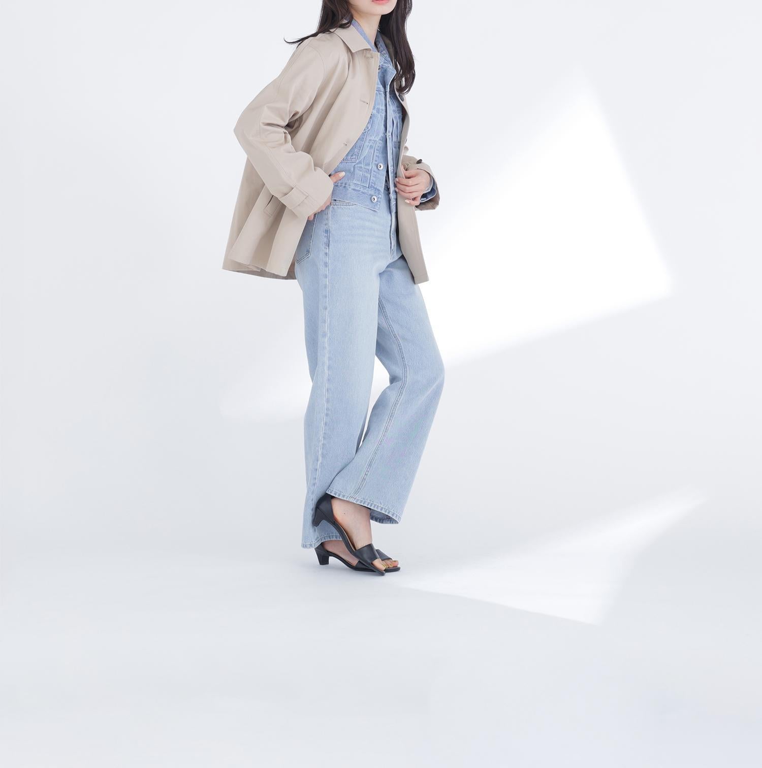 ステンカラーハーフコート ベージュ4