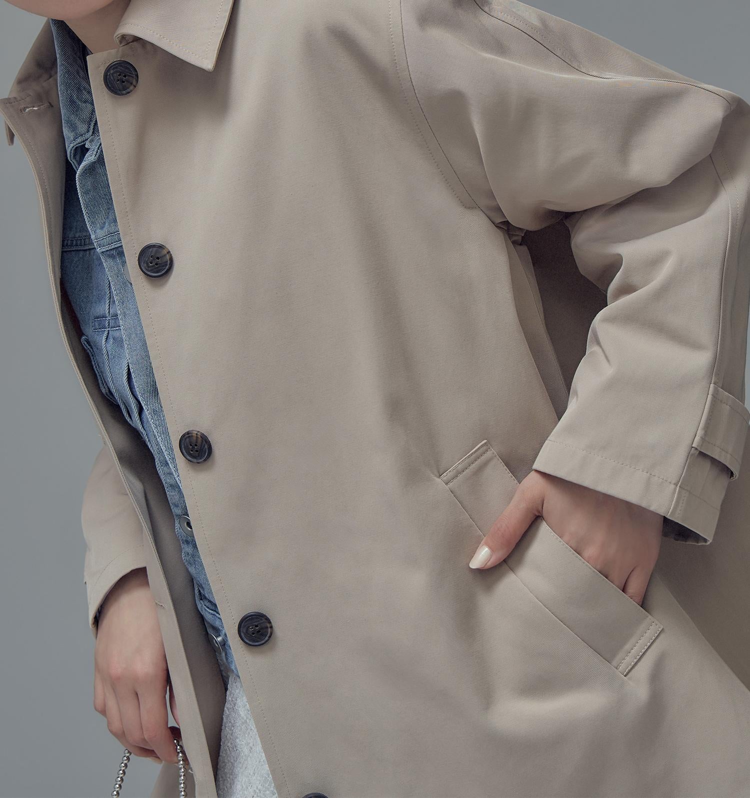 ステンカラーハーフコート ベージュ4